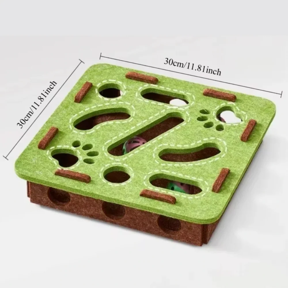 Cat Felt Teasing Box With Balls