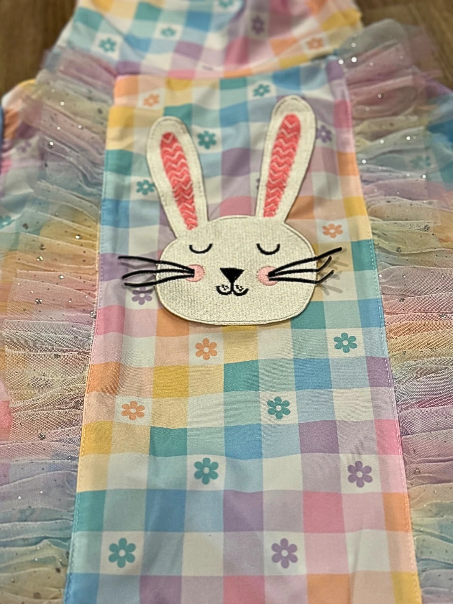 Easter Best Dog Dress With Embroidered Bunny