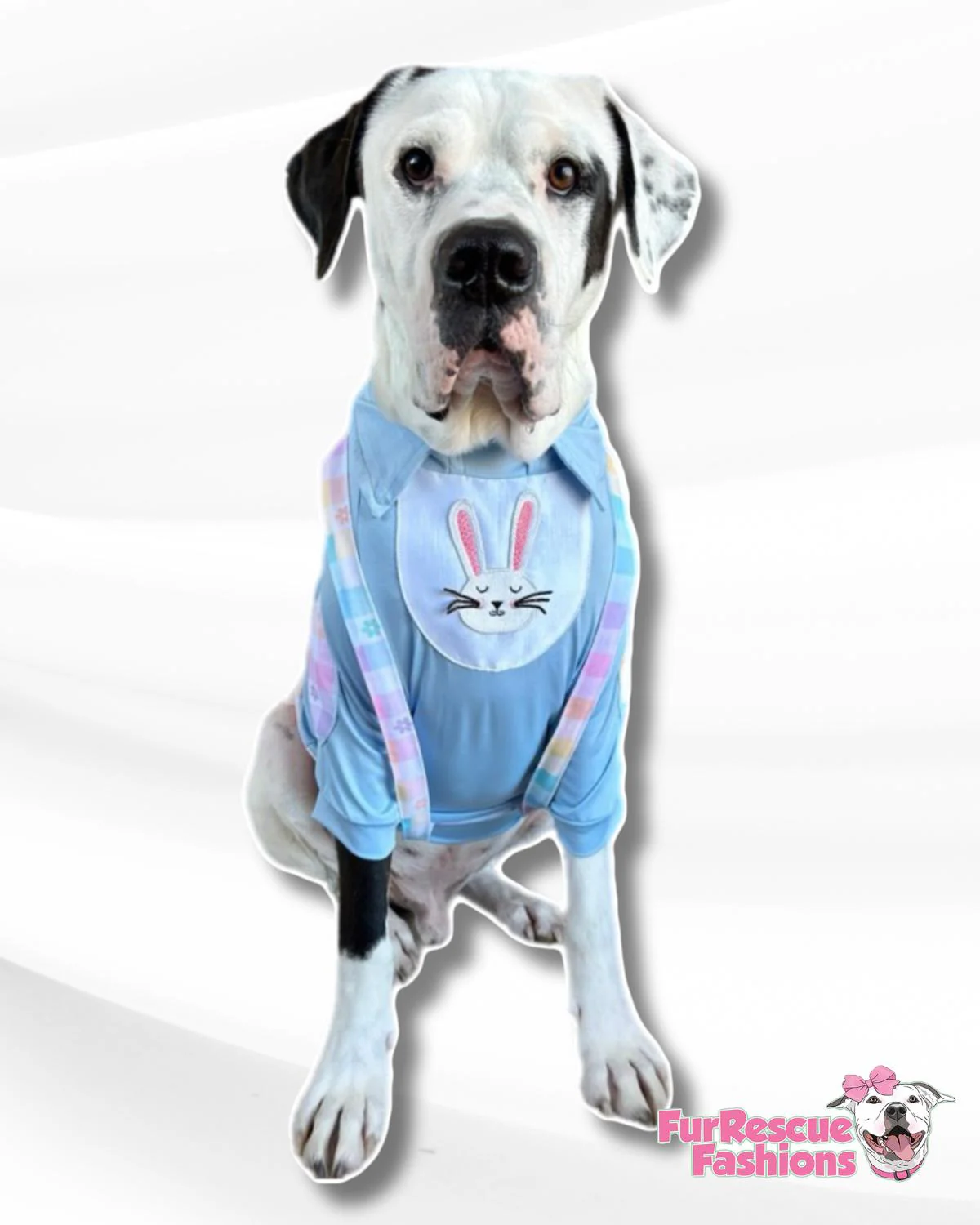 Easter Best Bunny Shirt With Sleeves, Suspenders & Removable Bow Tie.