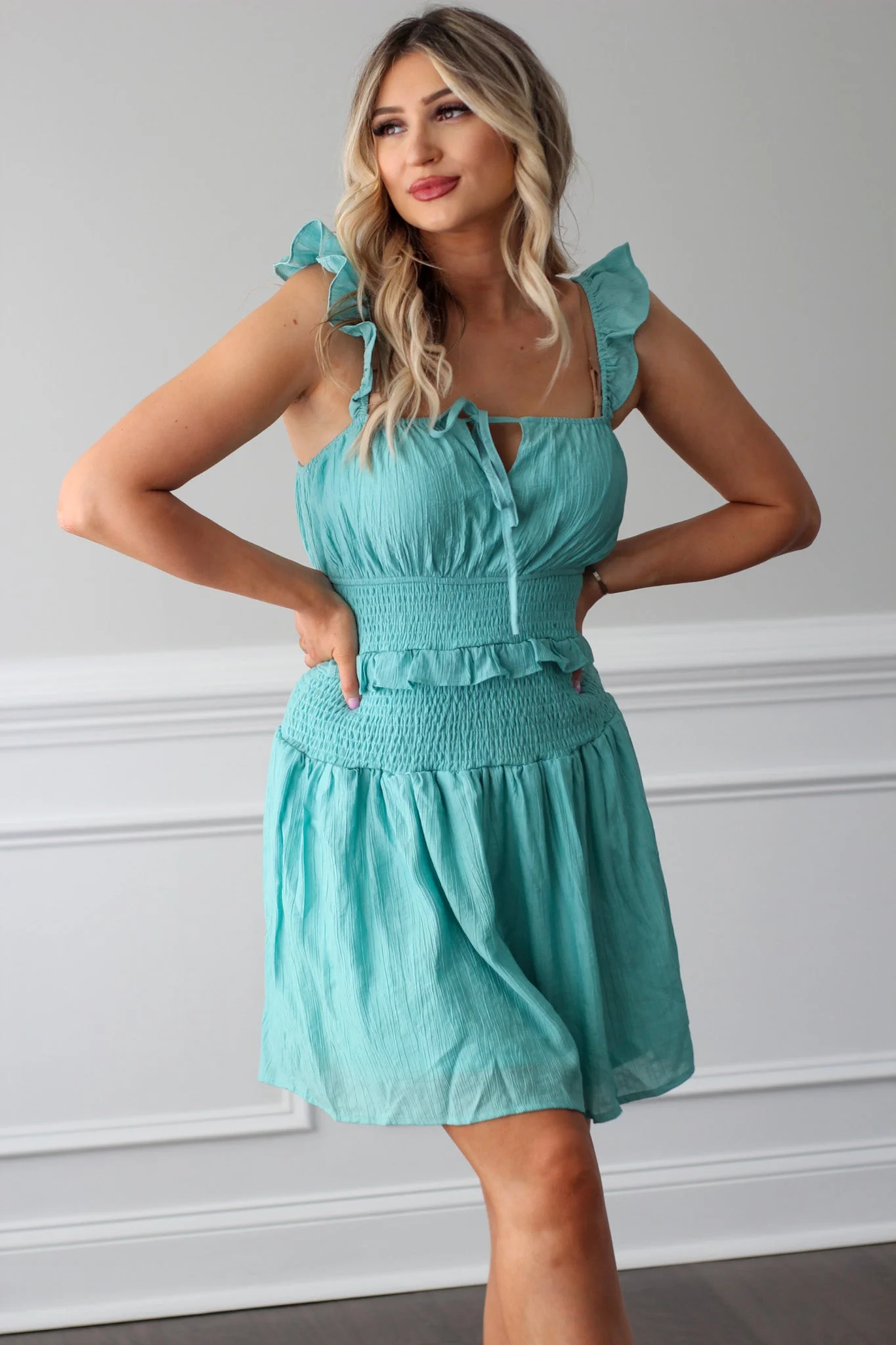 Paradise Is Calling Smocked Dress