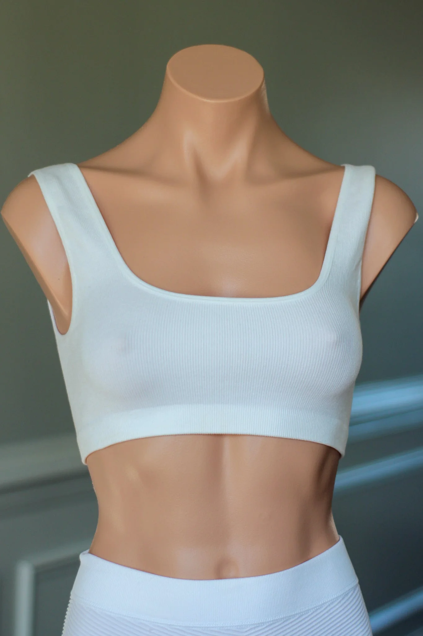 Square Neck Bralette - White