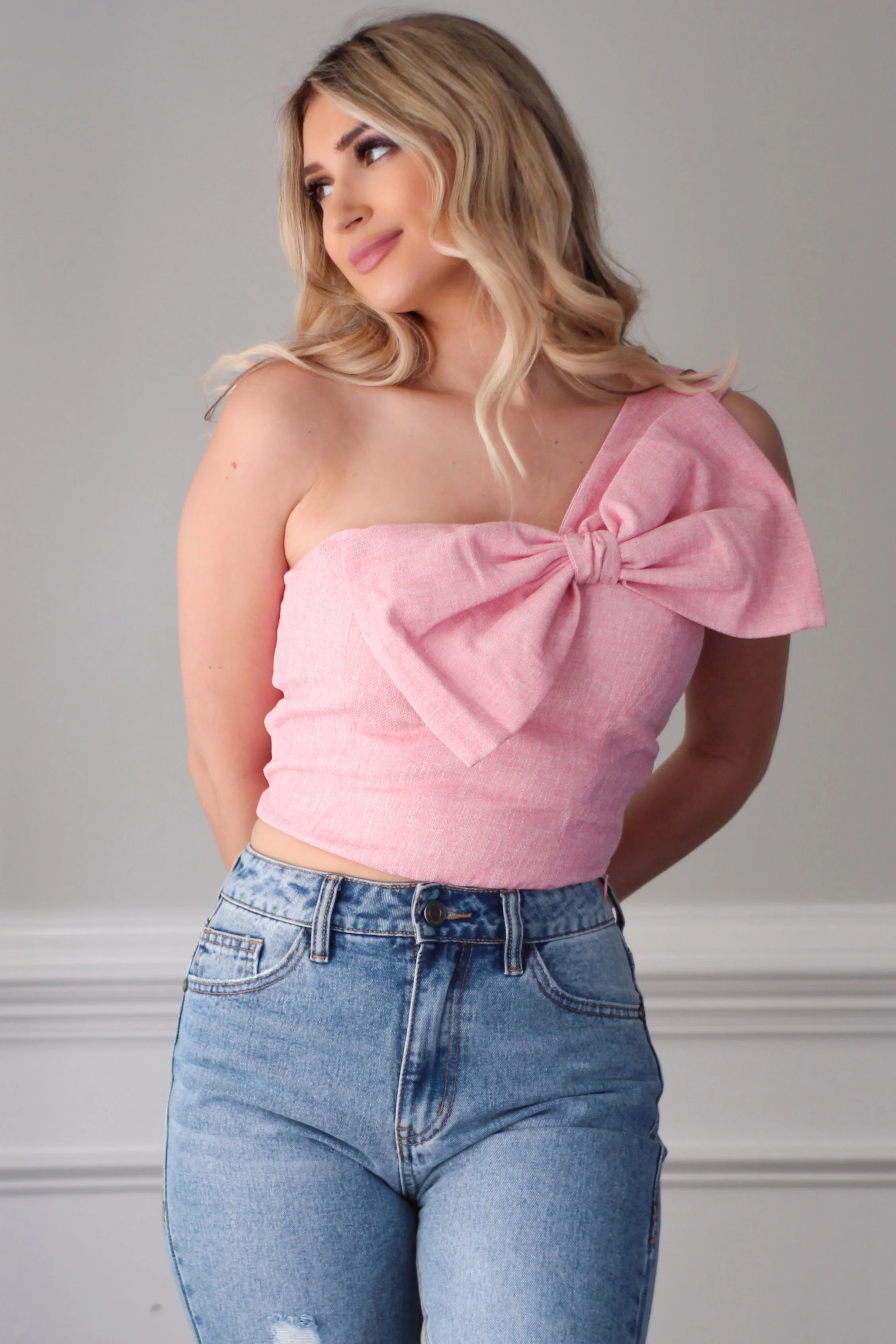Put A Bow On It One Shoulder Top