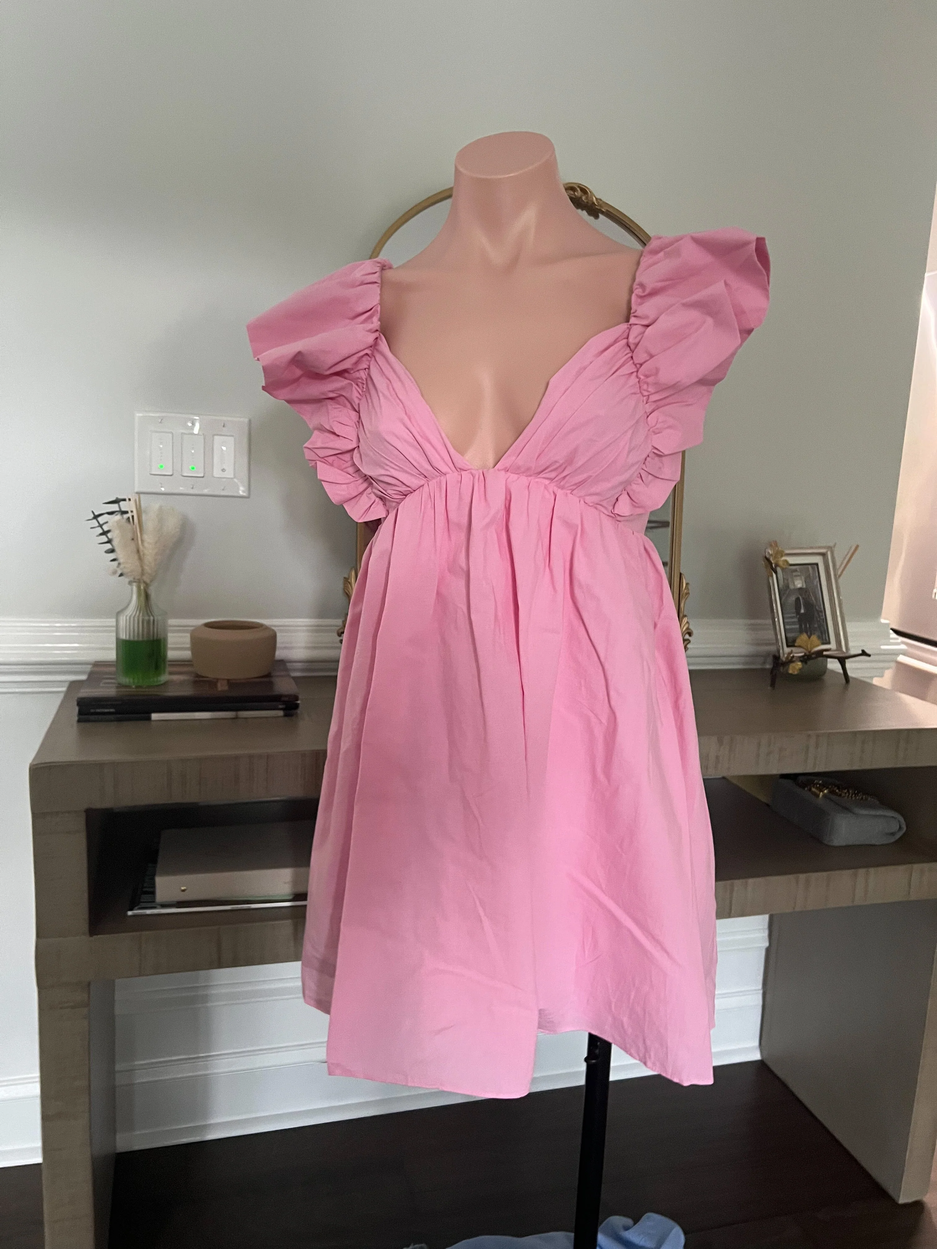 Amalfi Coast Baby Pink Mini Dress