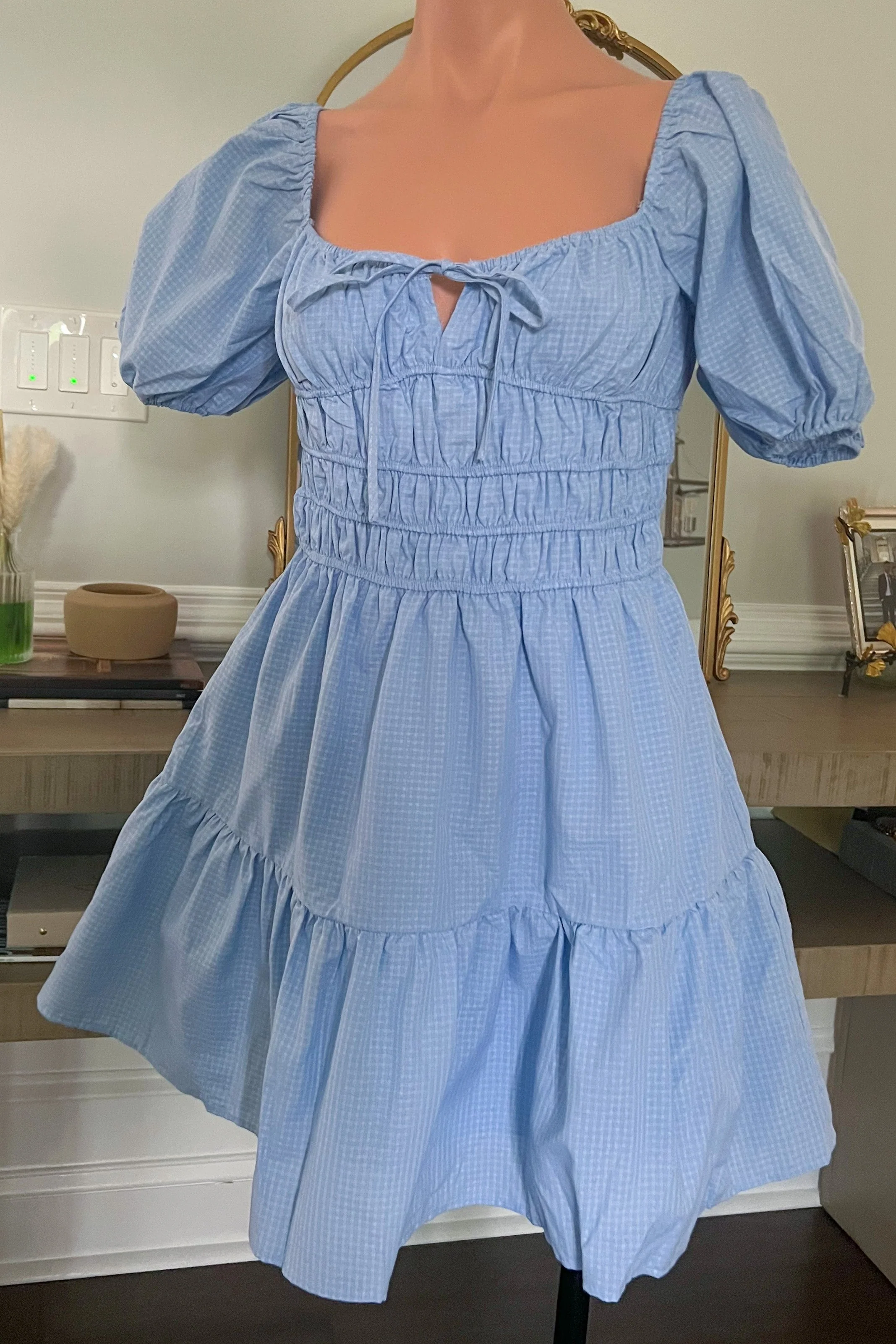 Darling Blues Check Mini Dress