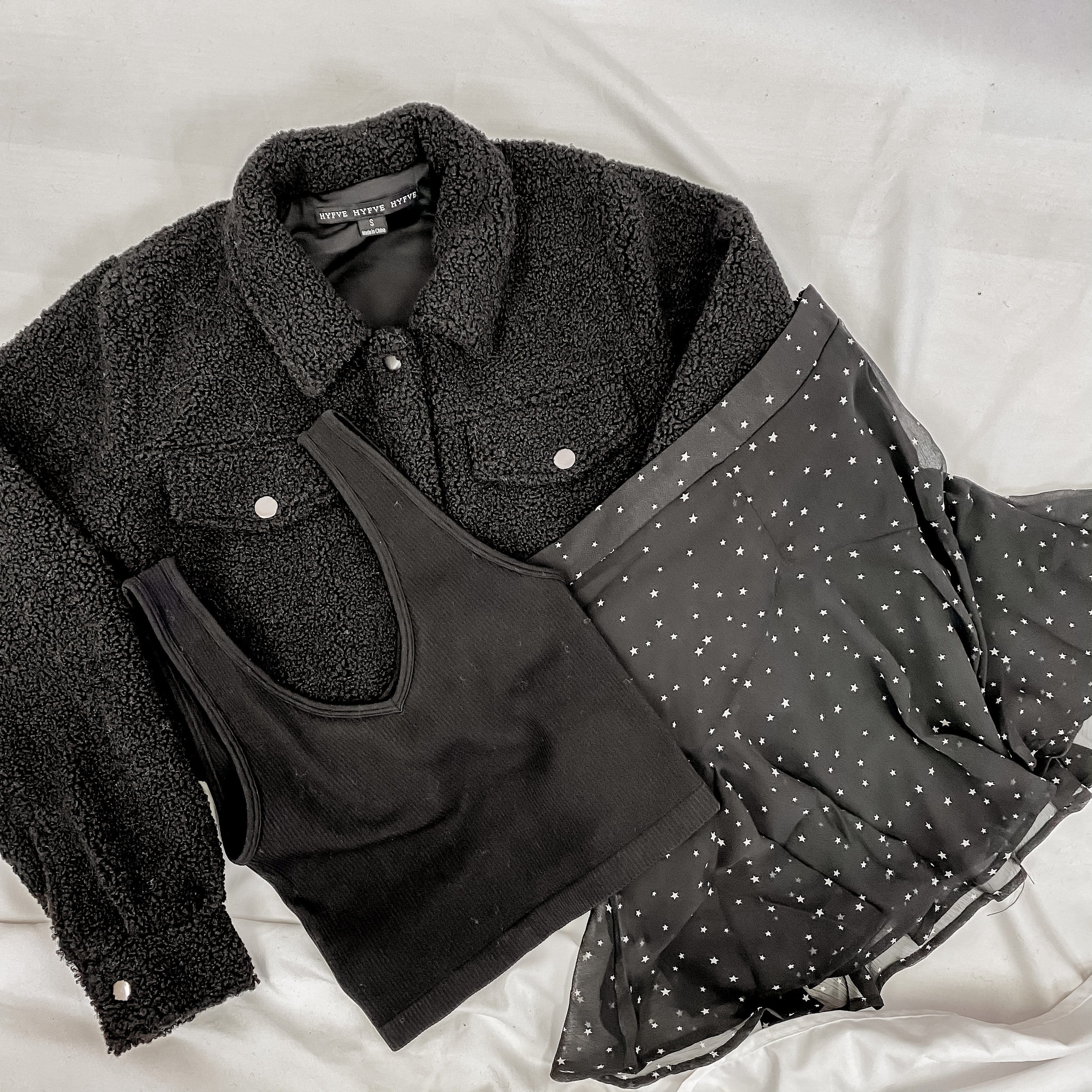 Teddy Crop Jacket- Black