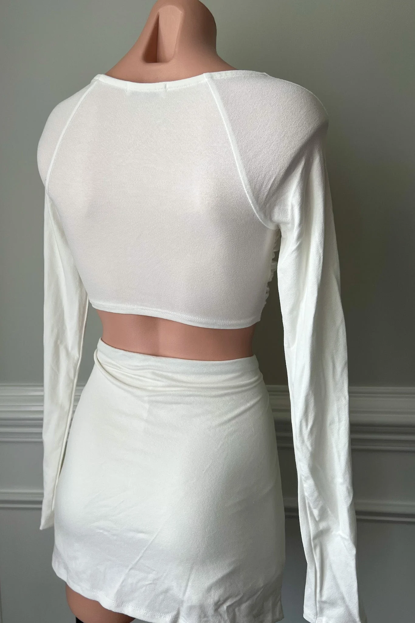 By Your Side White Long Sleeve Crop Top