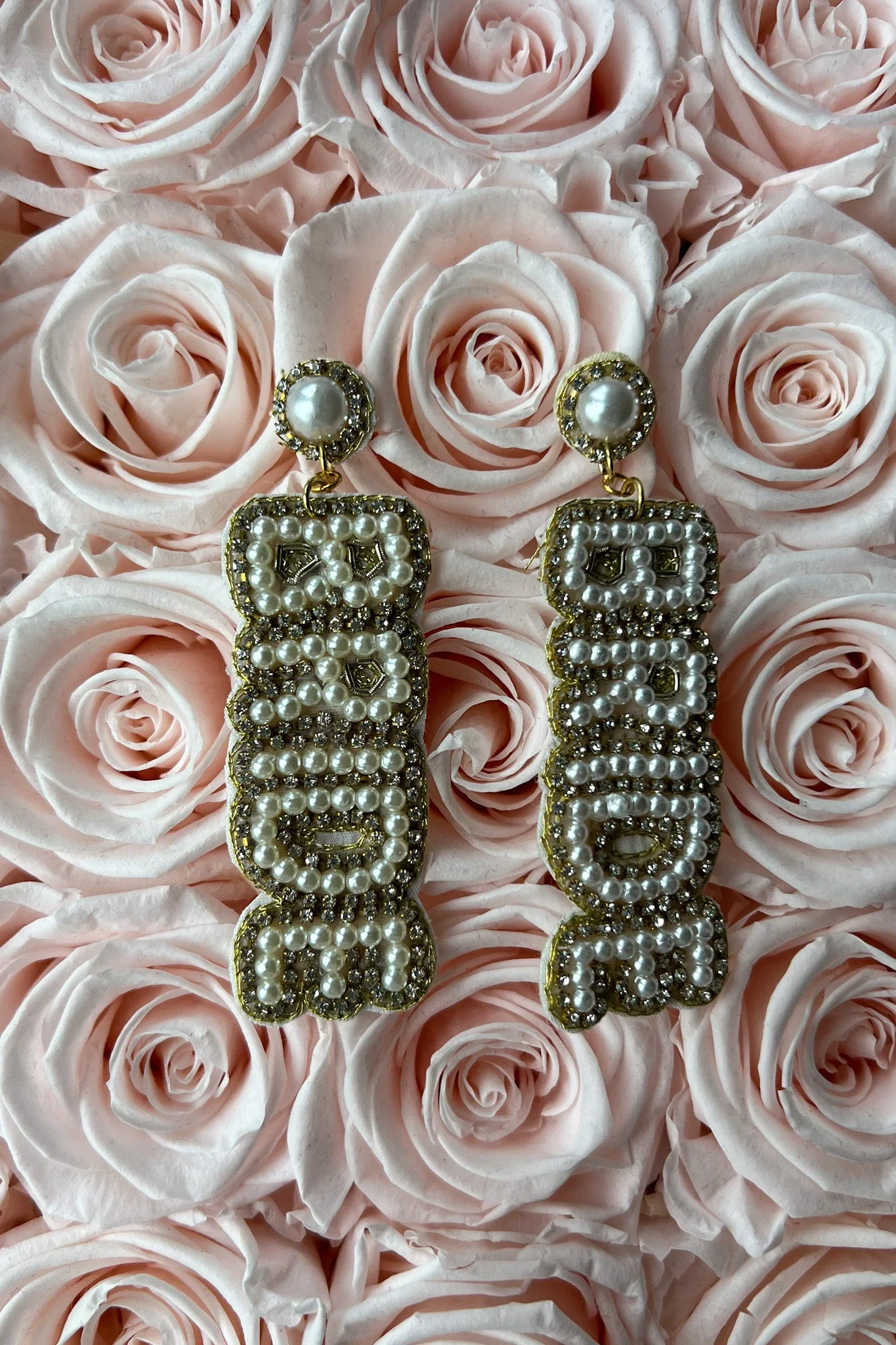 BRIDE Earrings Pearl and Rhinestone Drop Earrings