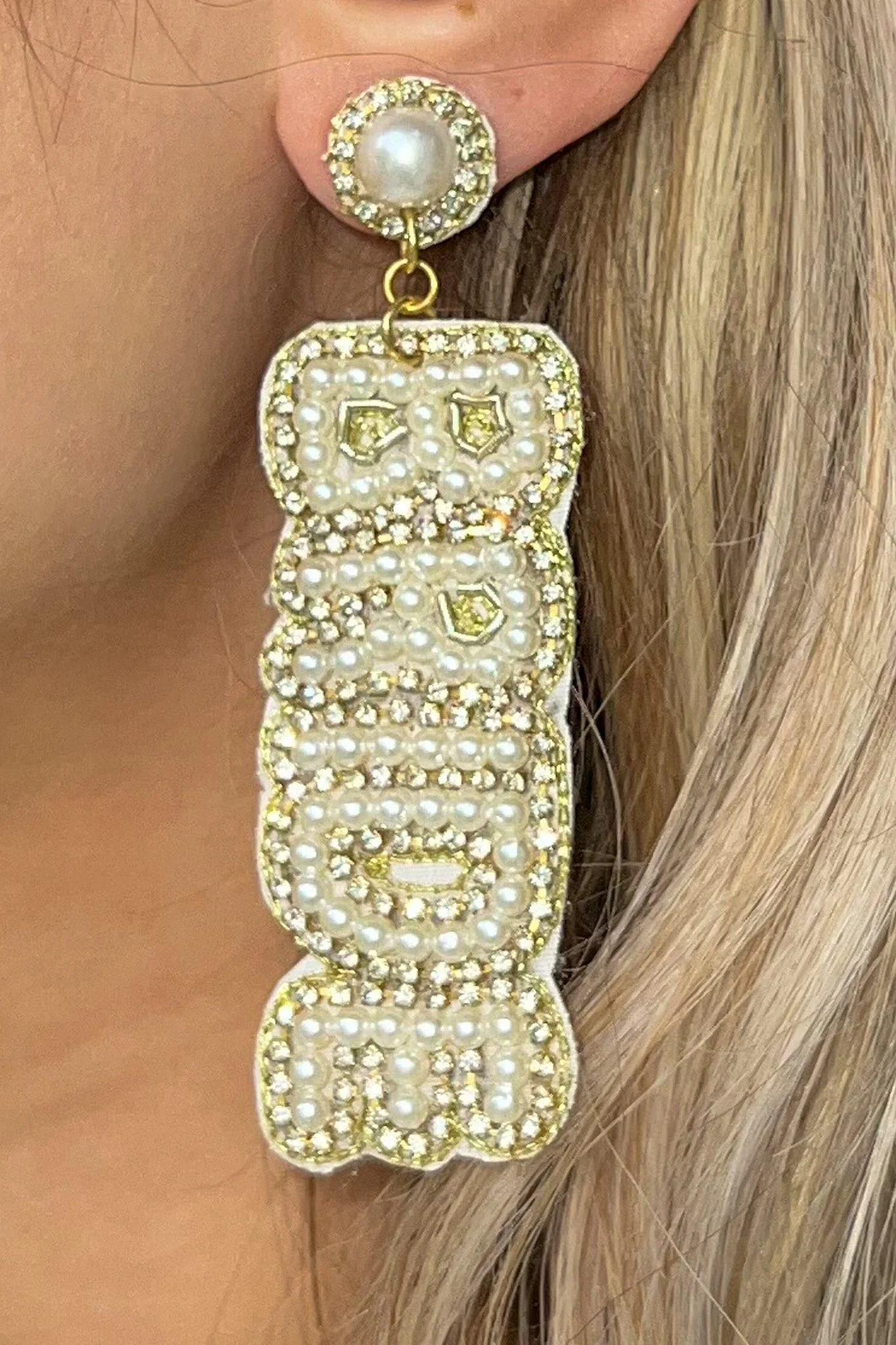 BRIDE Earrings Pearl and Rhinestone Drop Earrings