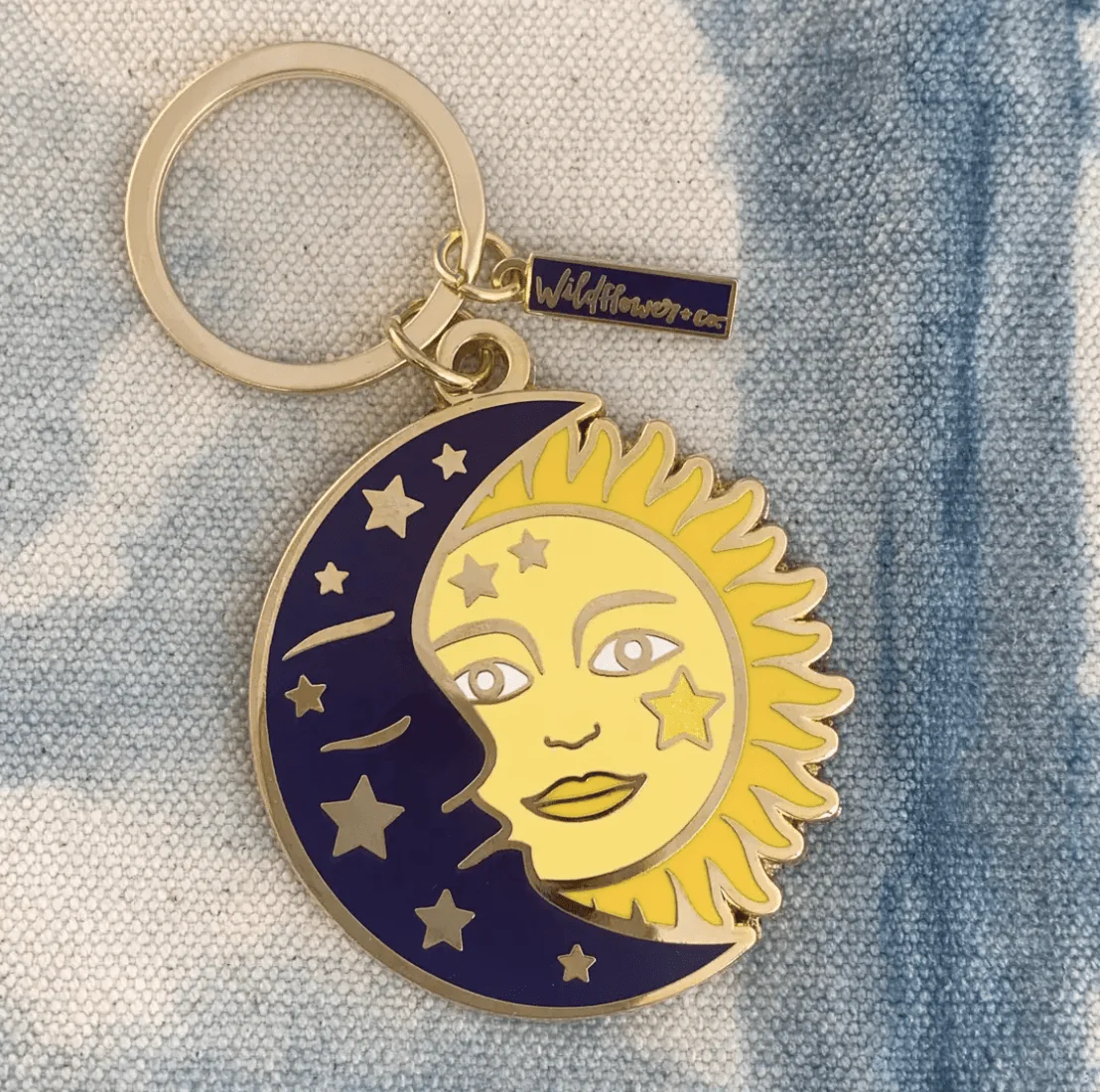 Sun & Moon Enamel Keychain
