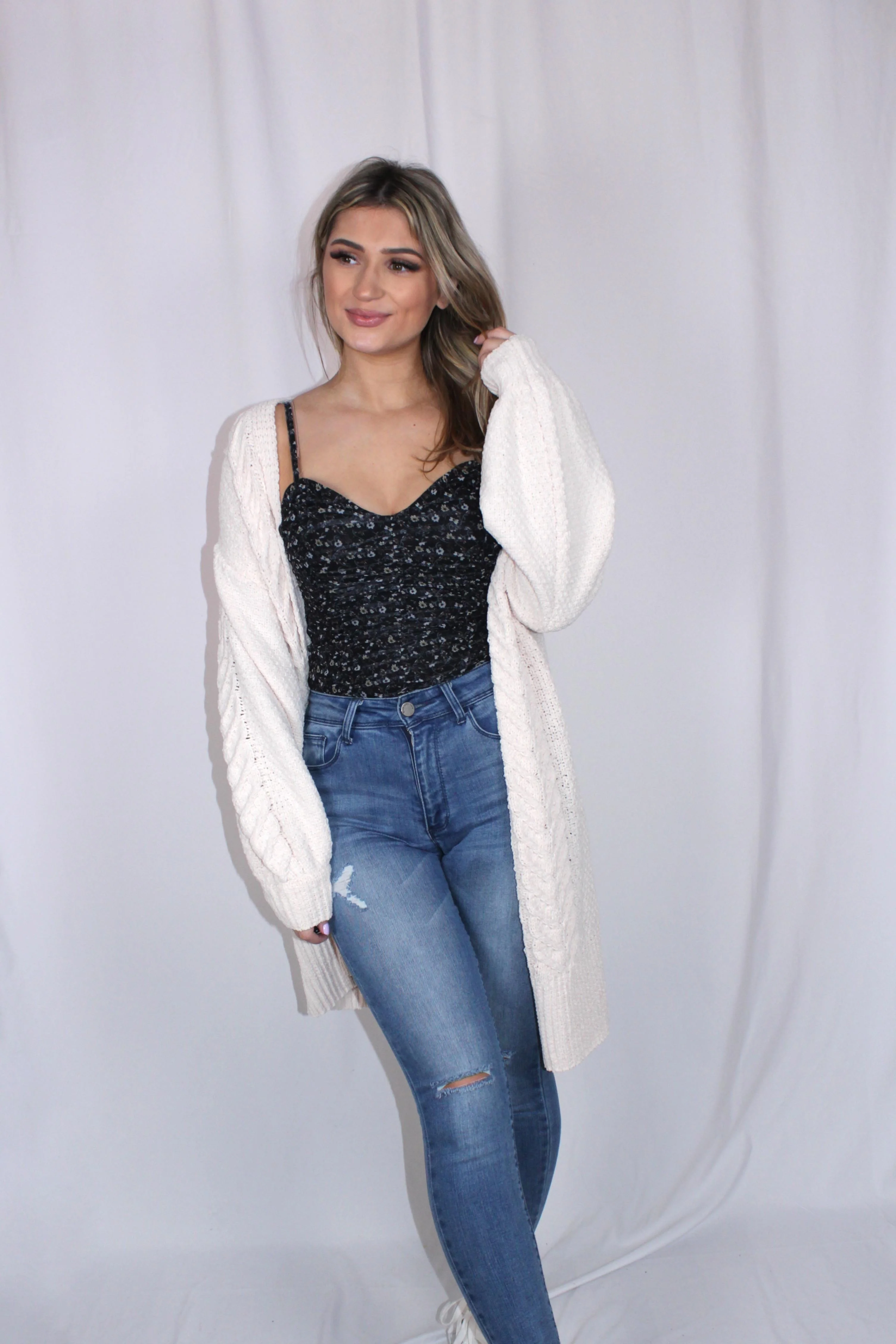 Alyssa Floral Bodysuit- Navy