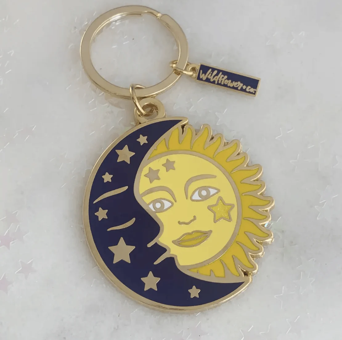 Sun & Moon Enamel Keychain