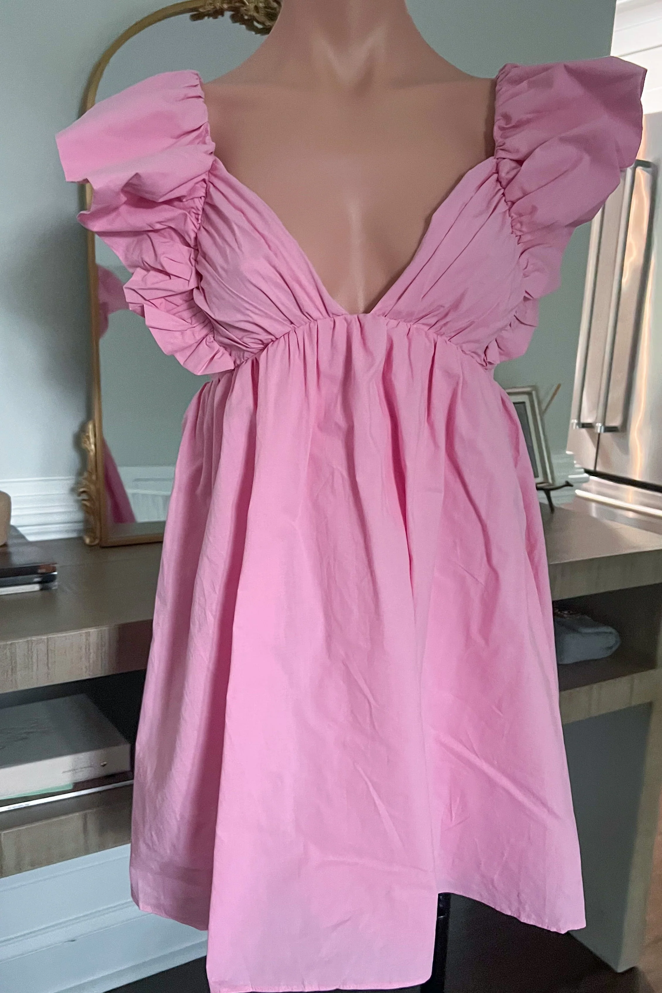 Amalfi Coast Baby Pink Mini Dress