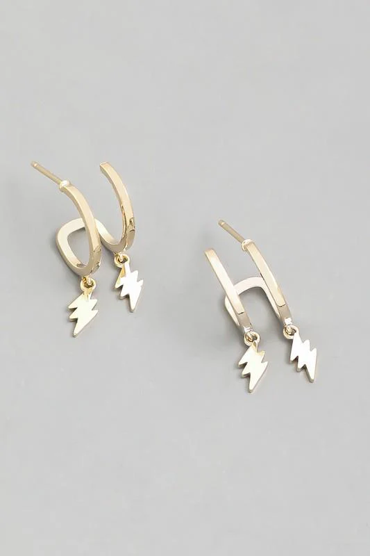 Double Thunderbolt Earrings