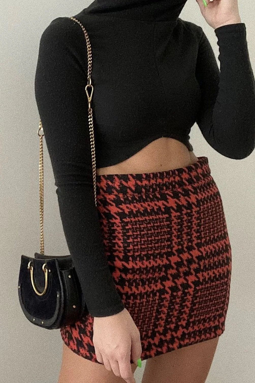 Houndstooth Mini Skirt