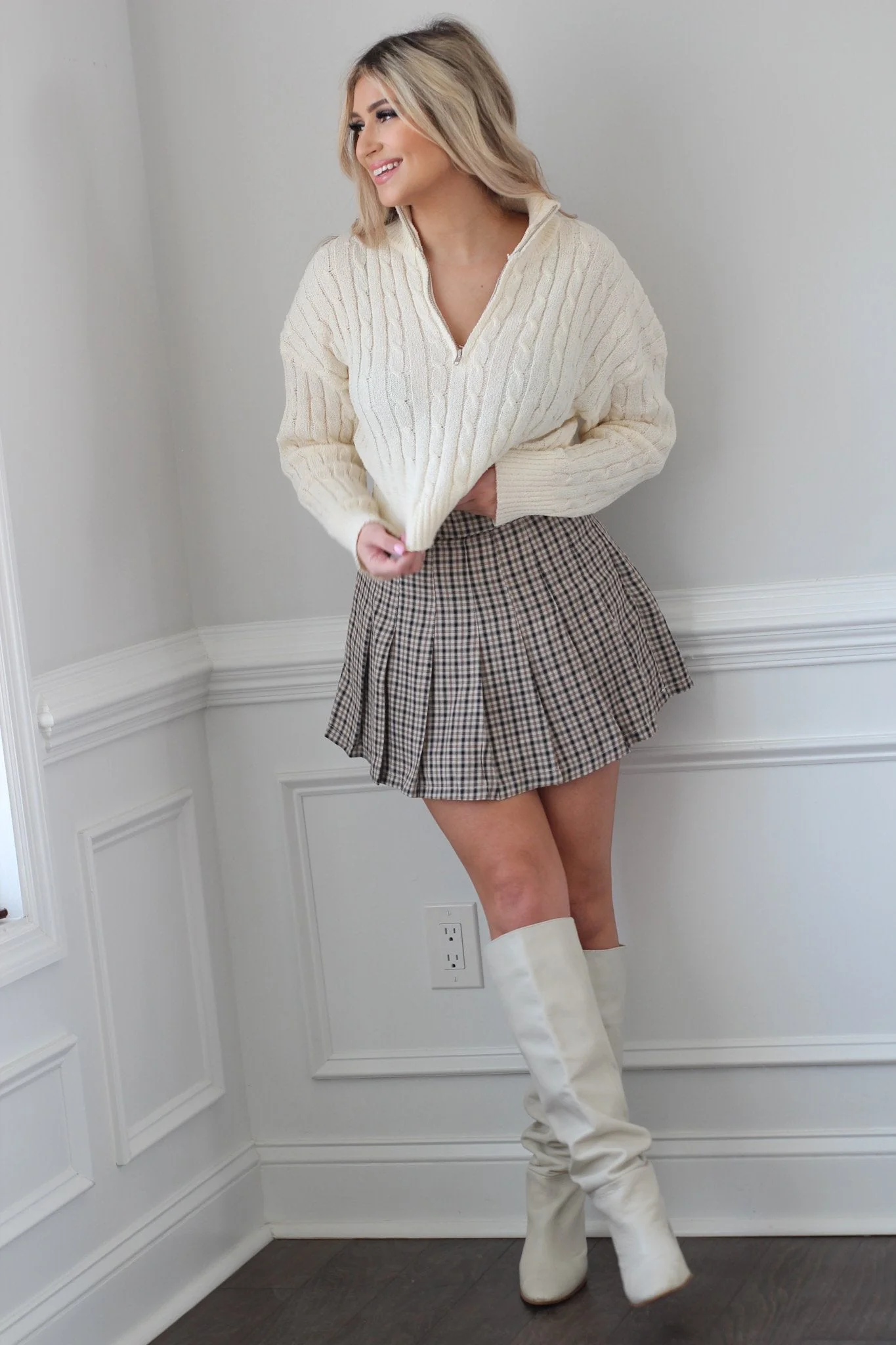 Blakely Pleated Mini Skirt  - Black