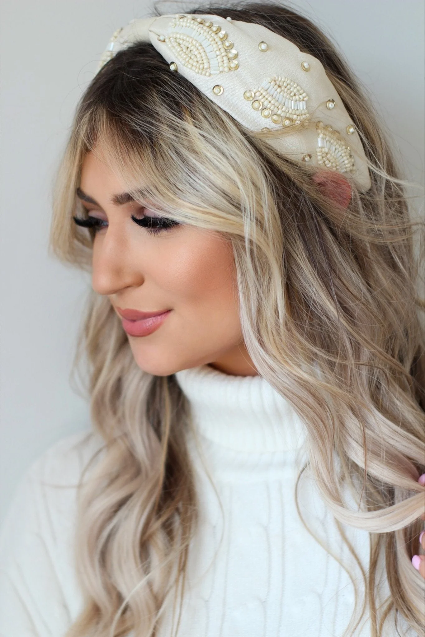 Ivory & Gold Embellished Headband