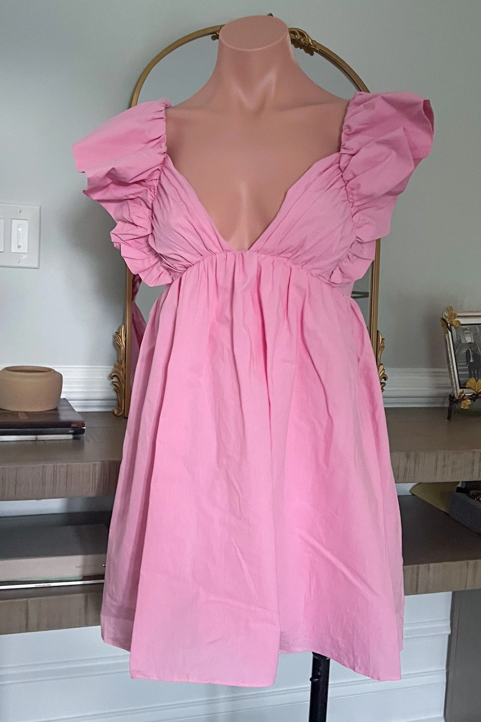 Amalfi Coast Baby Pink Mini Dress