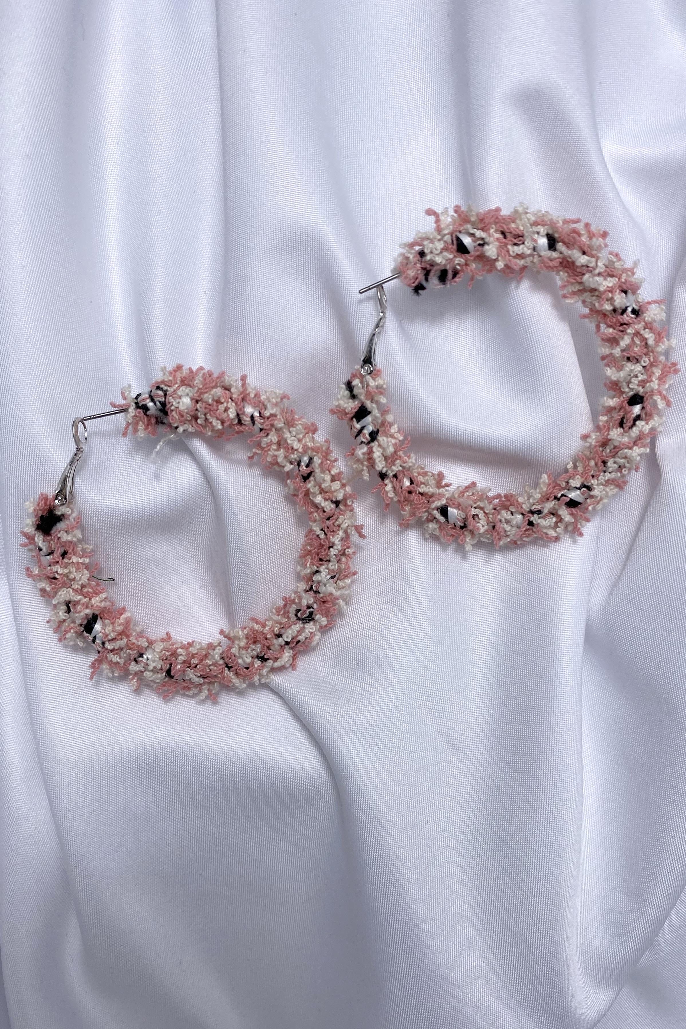 Tweed Hoop Earrings