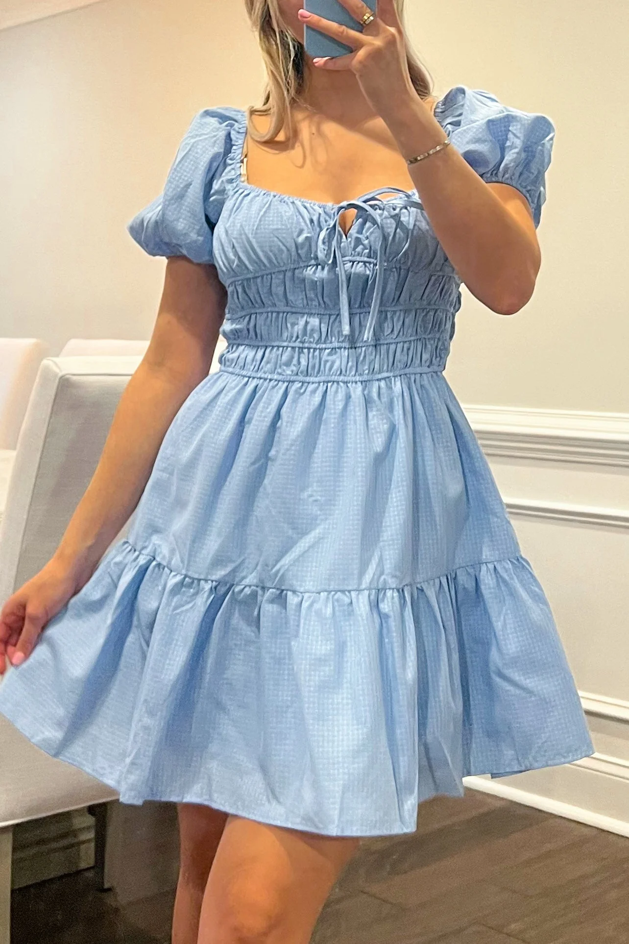 Darling Blues Check Mini Dress