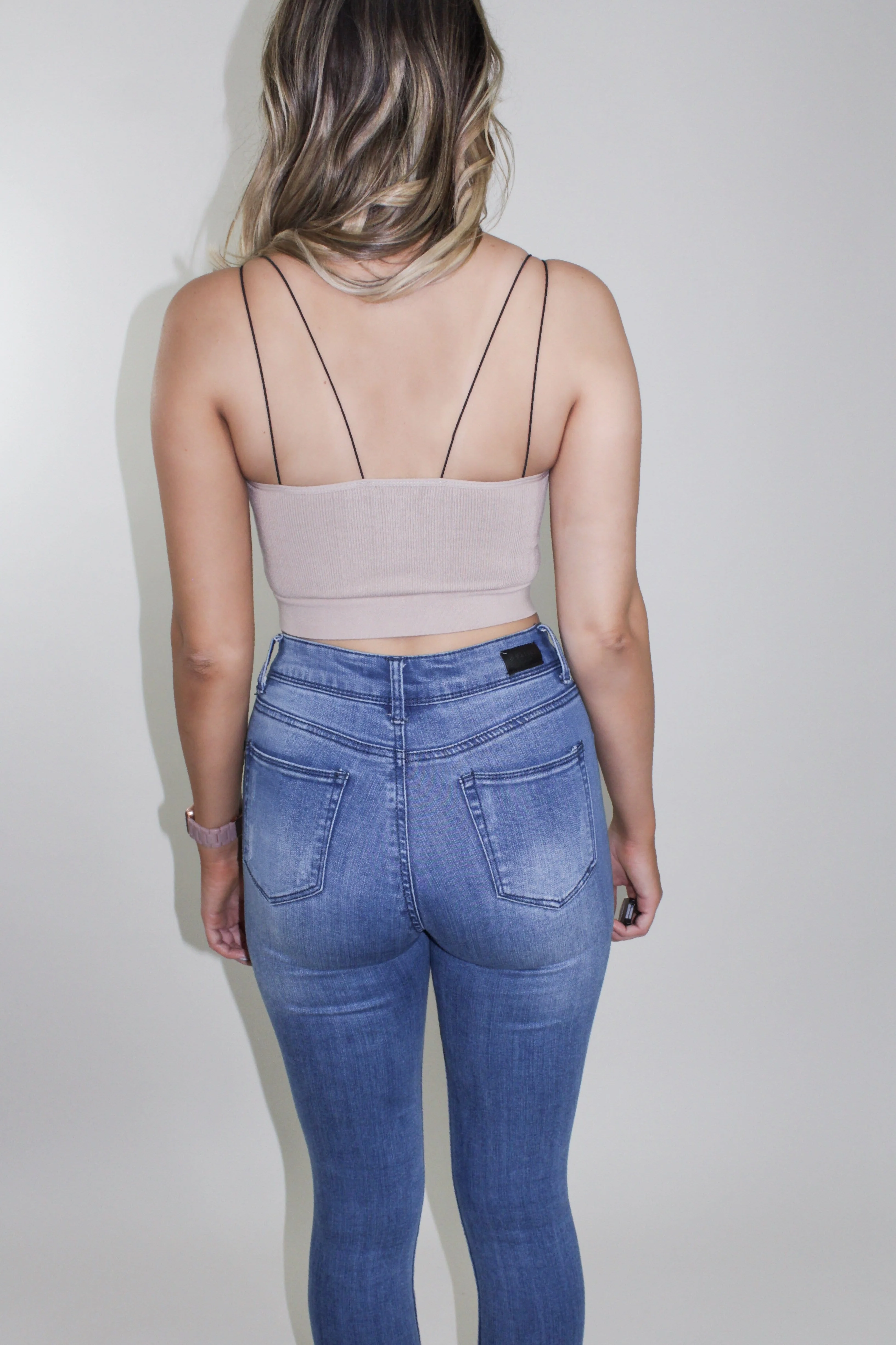 Seamless Ribbed Tank - Light Taupe