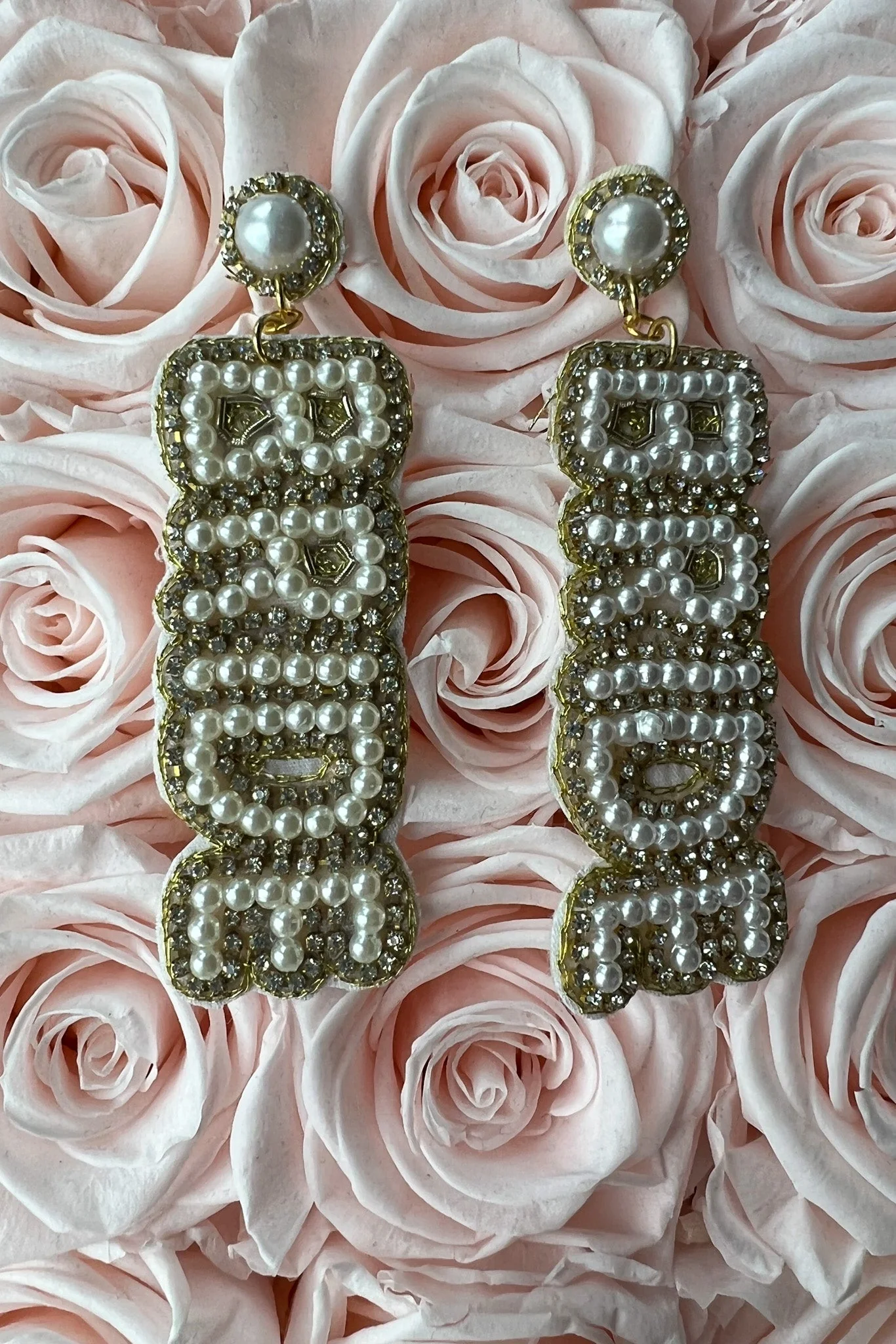 BRIDE Earrings Pearl and Rhinestone Drop Earrings