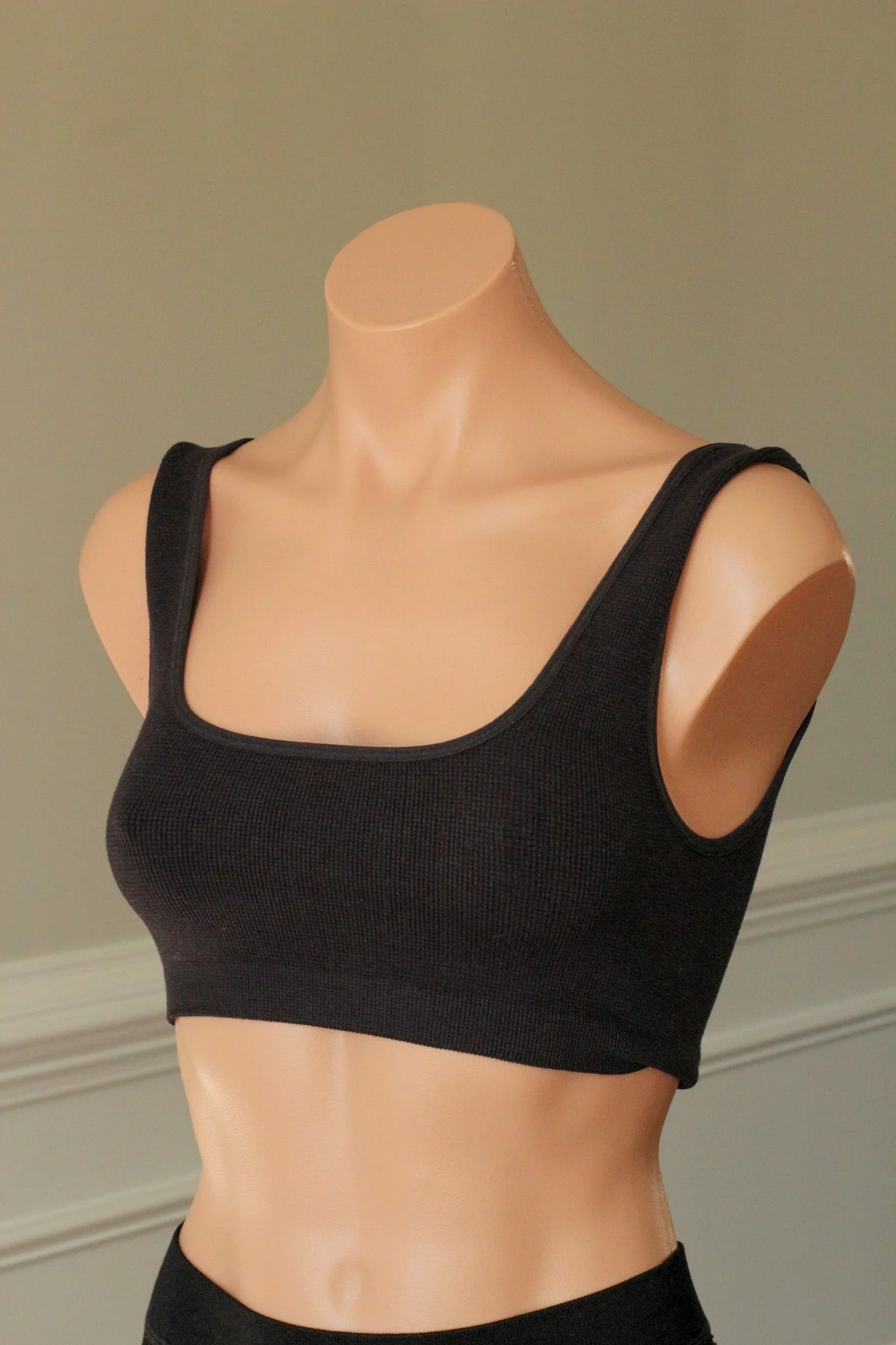 Square Neck Bralette - Black