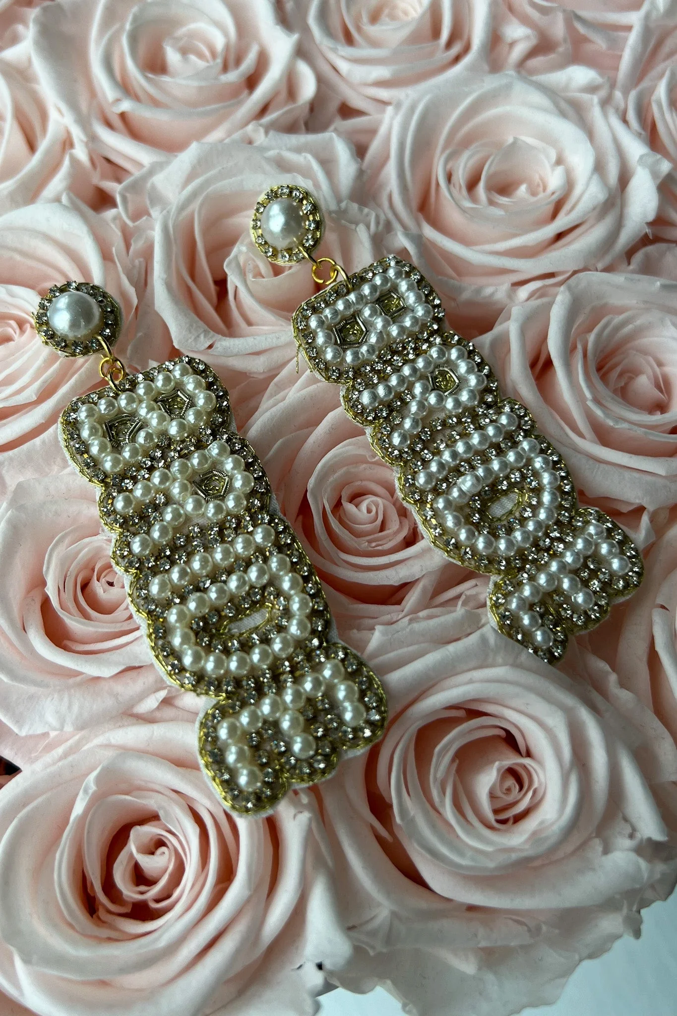 BRIDE Earrings Pearl and Rhinestone Drop Earrings