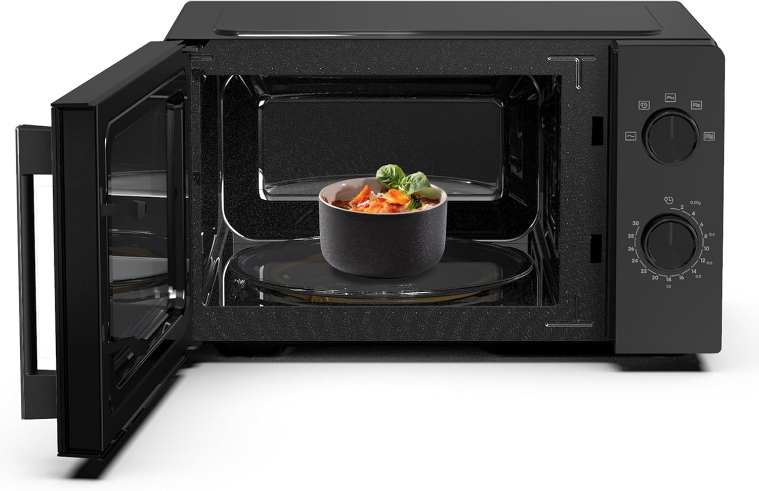 Hisense Elektronische Mikrowelle, Fassungsvermögen 23 l, Leistung 800 W, Grillleistung 1000 W, LED-Display mit Touch-Steuerung, Schwarz