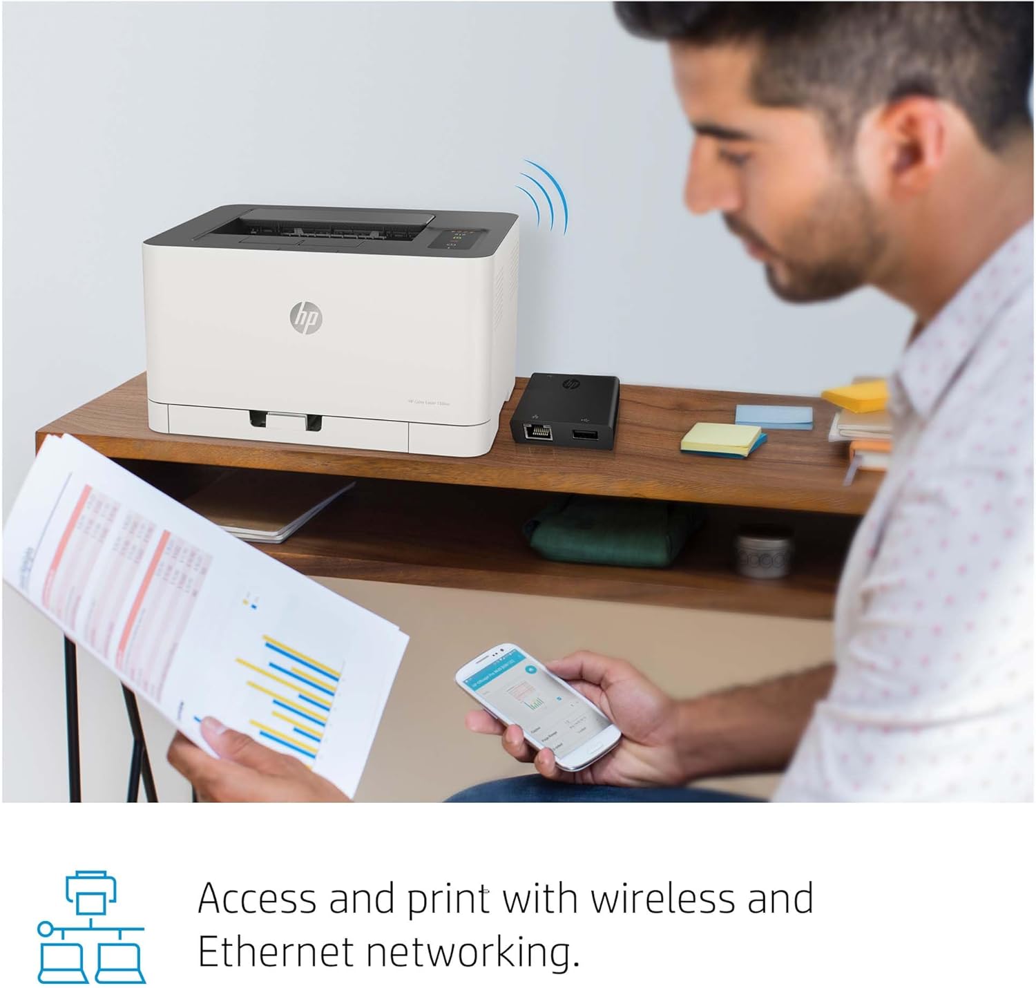 HP Color Laser MFP 179fwg Multifunktions-Farblaserdrucker, Drucken, Kopieren, Scannen, Faxen, Automatische Dokumentenzuführung, Wi-Fi, Ethernet, USB, HP Smart App
