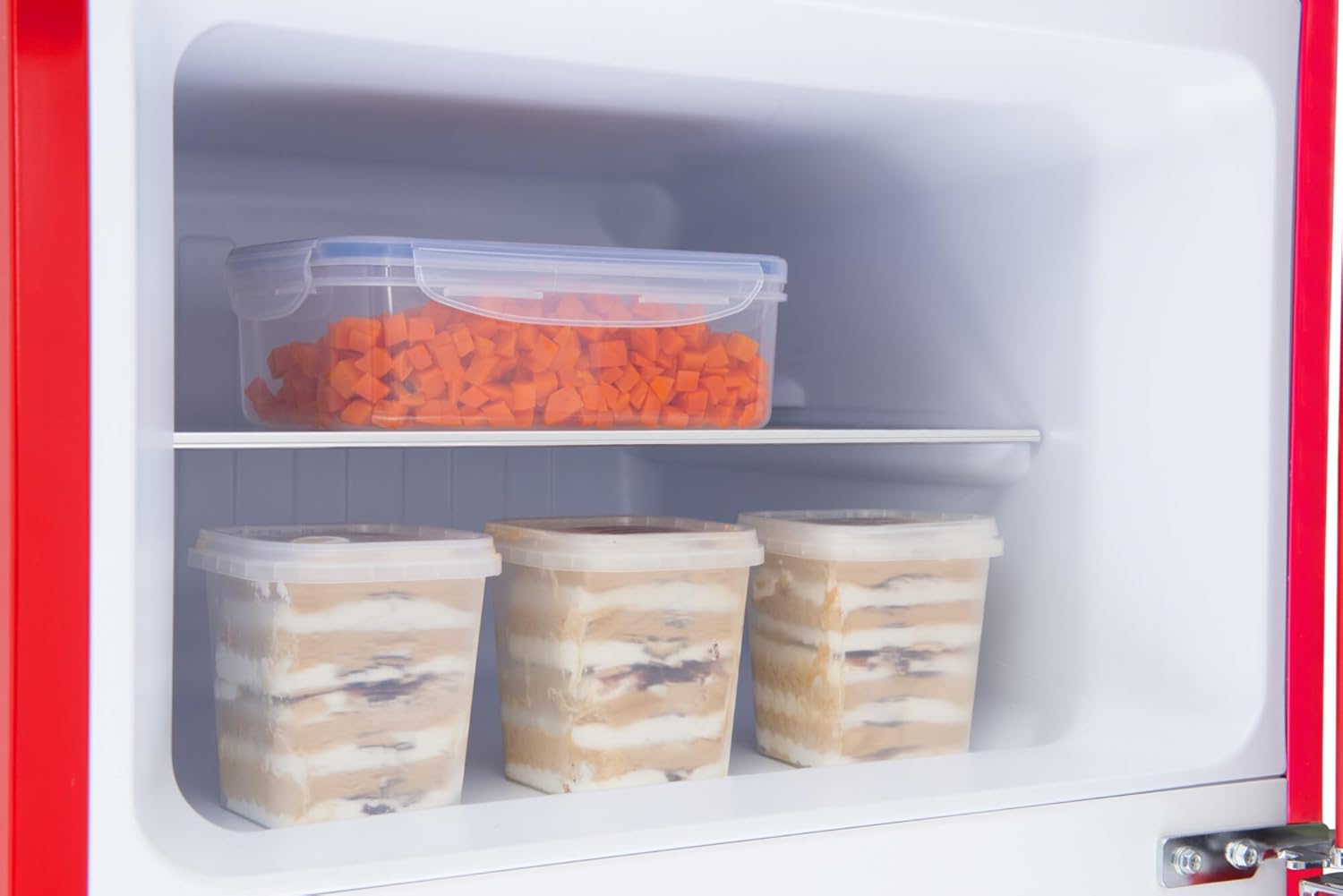 Amica KGC 15632 T Retro Kühl-/Gefrierkombination / Ice Blue (Türkis) / 144cm (H) x 55cm (B) x 62cm (T) / Retro-Design / Kühlschrank mit Gefrierfach