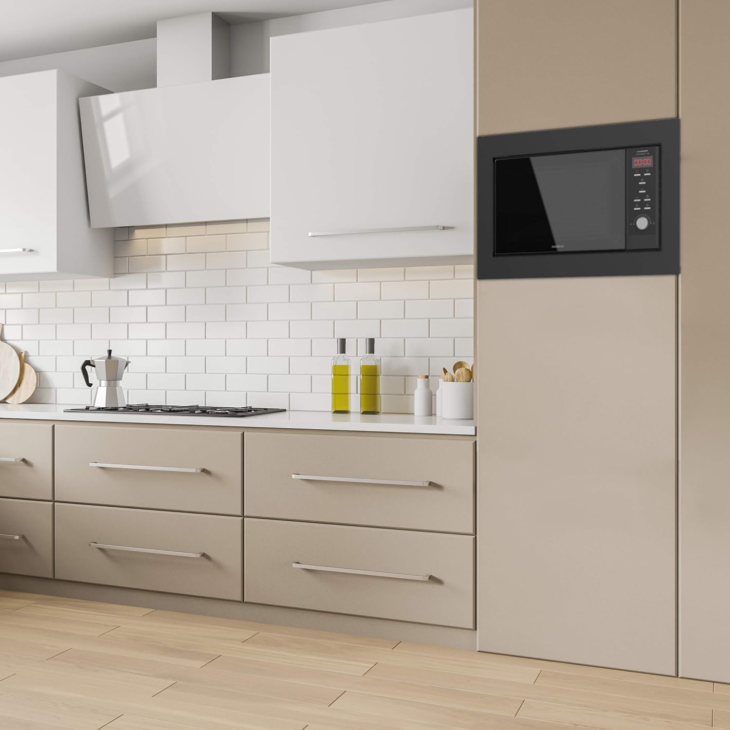 Cecotec Microondas encastrable Digital GrandHeat 2350 Built-In White. 900W, Integrable, 23 Litros, Grill, 9 Funciones preconfiguradas, Temporizador