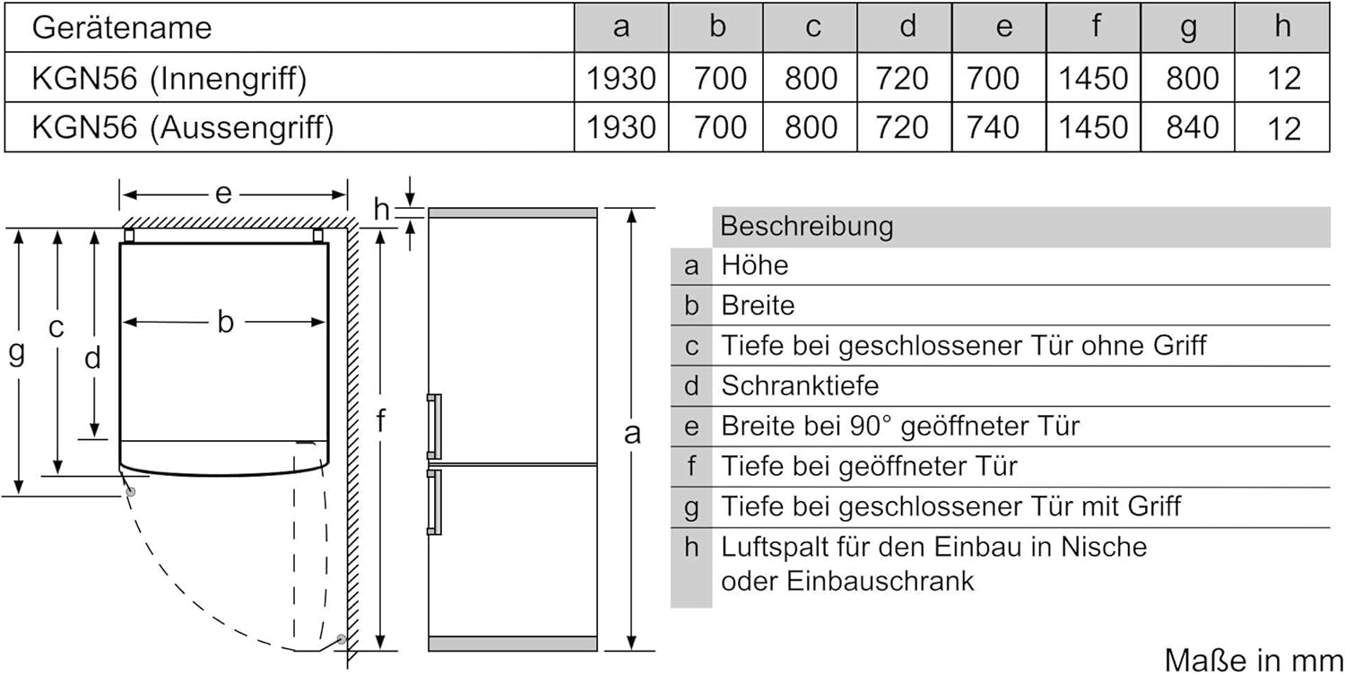 Bosch KGN36NWEA Serie 2 Kühl-Gefrier-Kombination, 186 x 60 cm, 215 L Kühlen & 87 L Gefrieren, NoFrost nie wieder abtauen, LED-Beleuchtung gleichmäßige Ausleuchtung