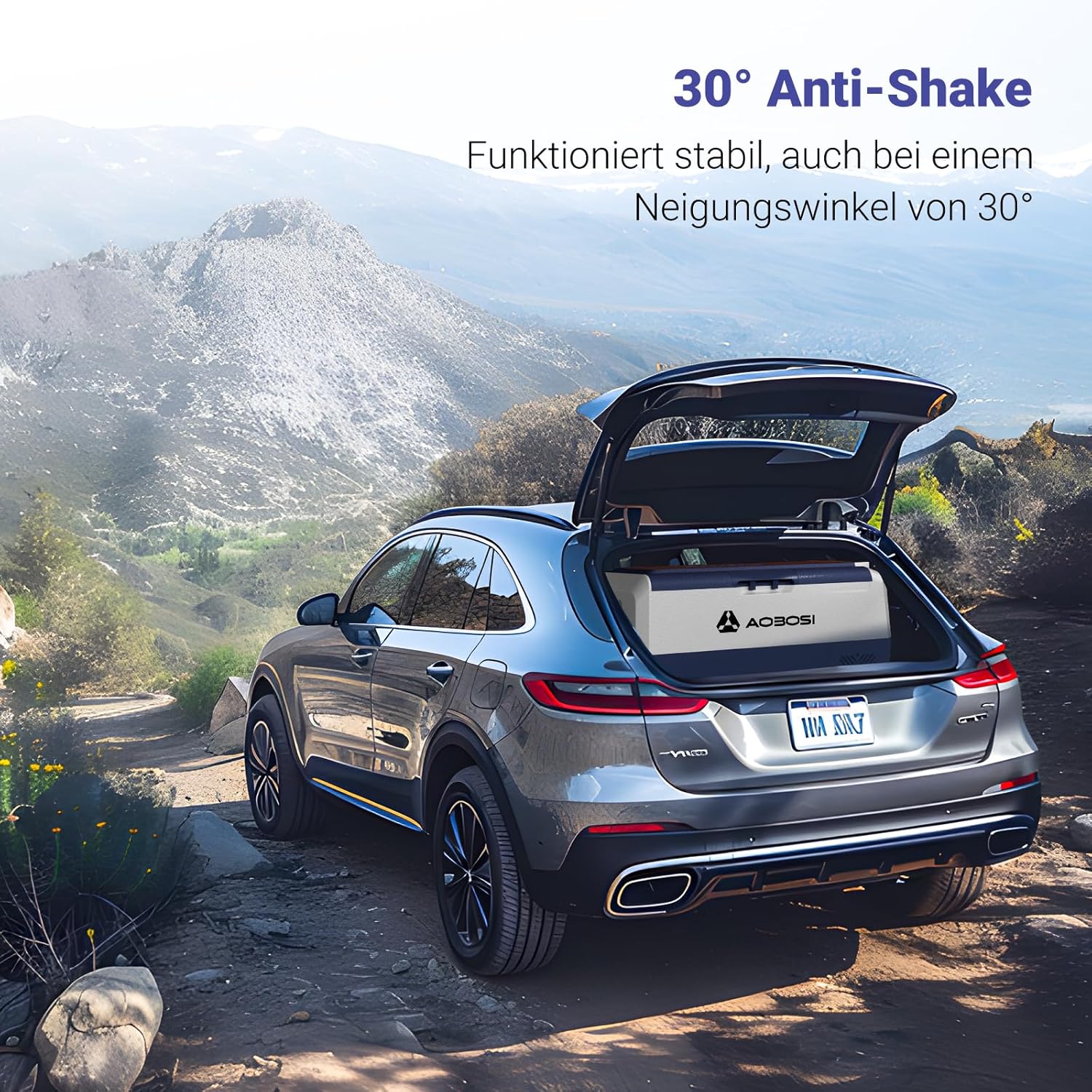 AAOBOSI Compressor Cool Box 36 L, Cool Box Car with WiFi App Control, 12/24 V and 100-240 V Electric Cool Box, up to -20 °C for Car, Truck, Boat, Motorhome, Camping, Double Zone