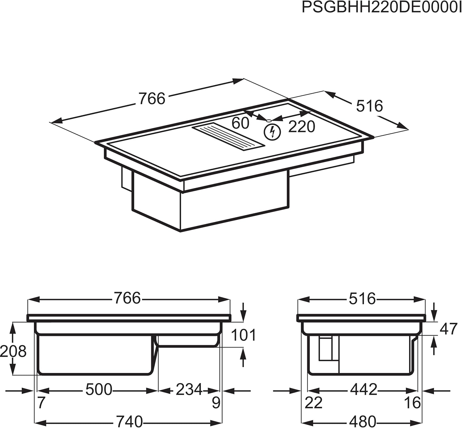 AEG IKE84441XB Autarkes Kochfeld / Herdplatte mit Touchscreen, Topferkennung & Hob²Hood-Funktion / Induktionskochplatte / 4 Kochzonen / Edelstahlrahmen / 80 cm Schwarz