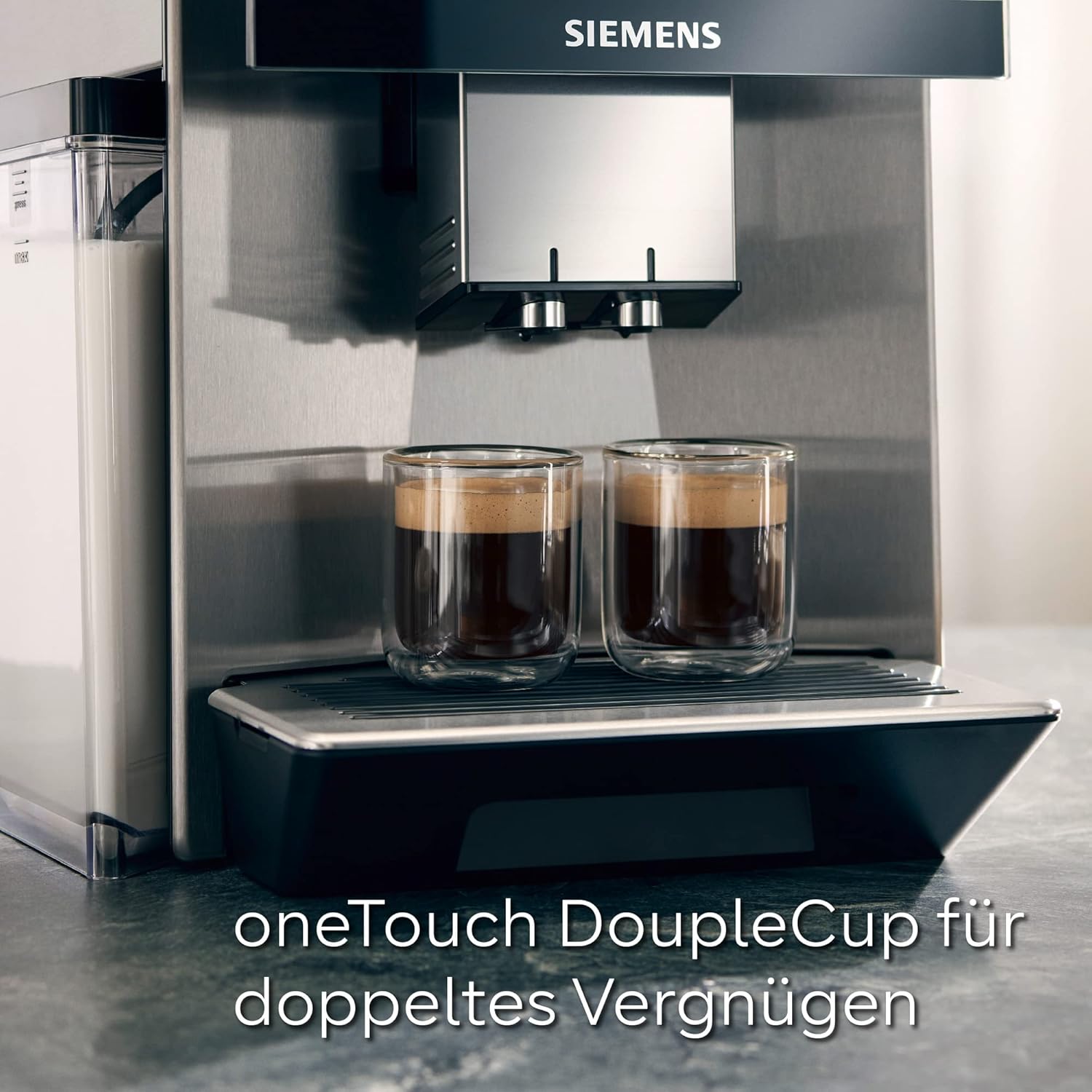 Siemens Kaffeevollautomat EQ900 TQ903D03, App-Steuerung, intuitives Full-Touch-Display, Barista-Modus, AromaBoost, Geräuschreduzierung, Premiummahlwerk, automatische Dampfreinigung, 1500 W, edelstahl