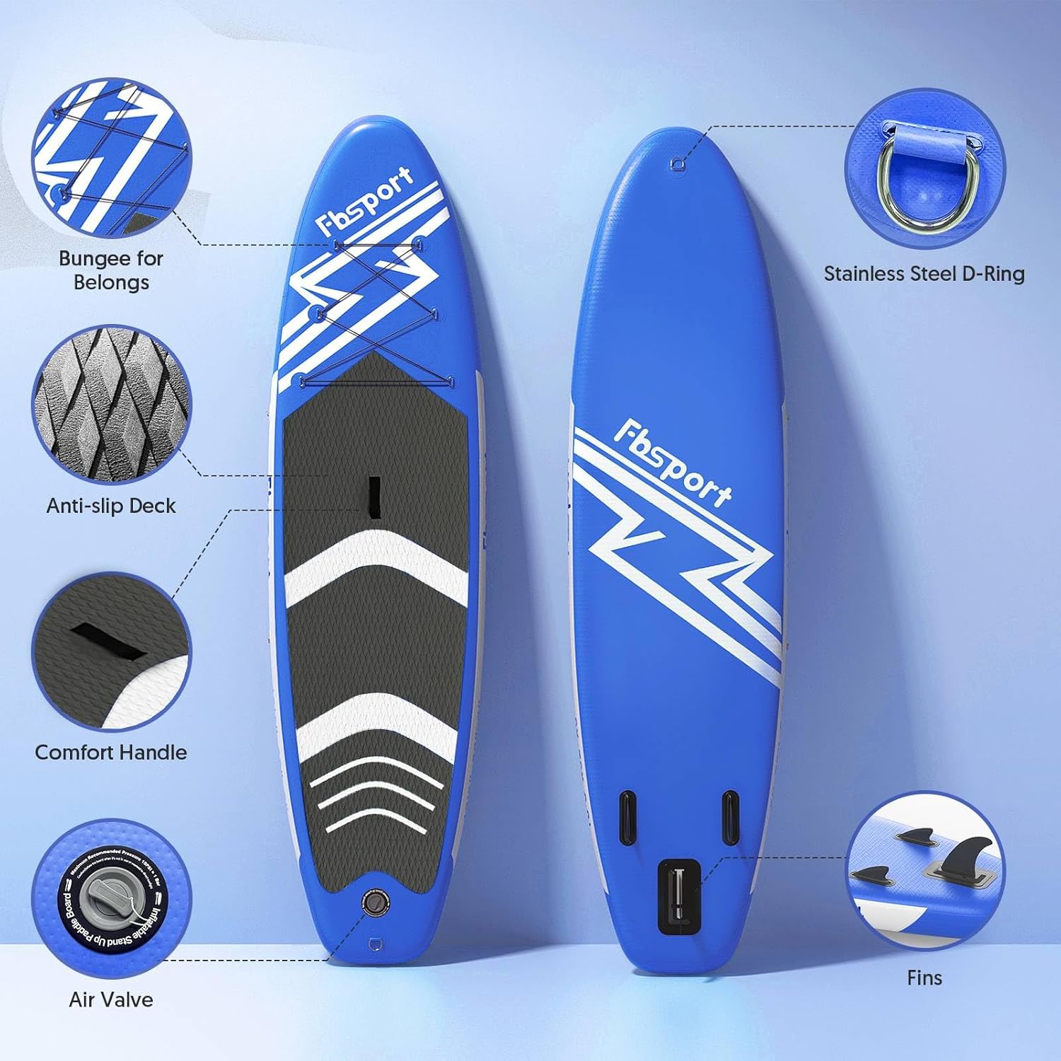 Premium-Stand-Up-Paddle-Board, Yoga-Board mit strapazierfähigem SUP-Zubehör und Tragetasche | Breiter Stand, Surf-Kontrolle, rutschfestes Deck, Leine, Paddel und Pumpe für Jugendliche und Erwachsene