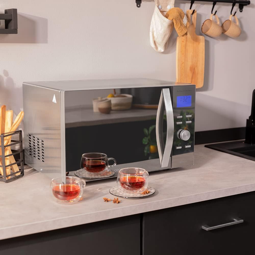 Cecotec Mikrowelle mit ProClean 8110 Grill. 28l Kapazität, Ready2Clean Beschichtung, 1000 W Leistung, 1000 W Grill, 5 Betriebsebenen, 8 Programme, 60 min Timer, LED-Anzeige
