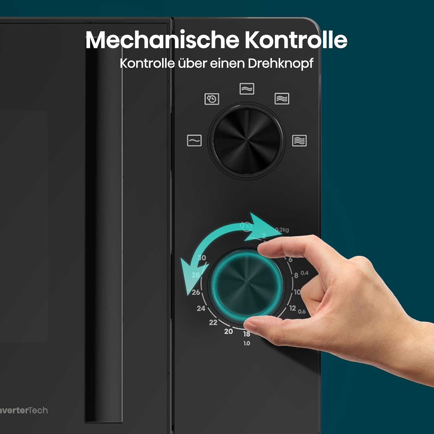 Hisense Elektronische Mikrowelle, Fassungsvermögen 23 l, Leistung 800 W, Grillleistung 1000 W, LED-Display mit Touch-Steuerung, Schwarz