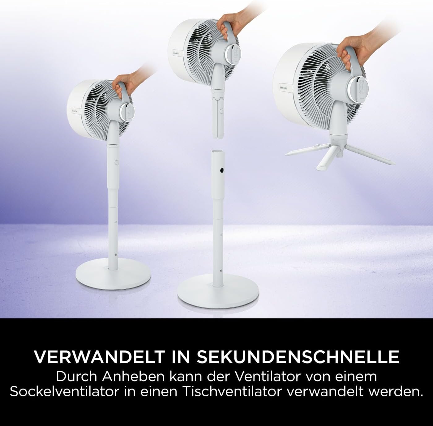Shark FlexBreeze Ventilator Leise, Hybrid Ventilator Kabelgebunden & Kabellos, Tragbar, für Innen- und Außenbereich, UV- & Wasserbeständig, Ultraleistungsstark, Ultraleise, Weiß FA220EU
