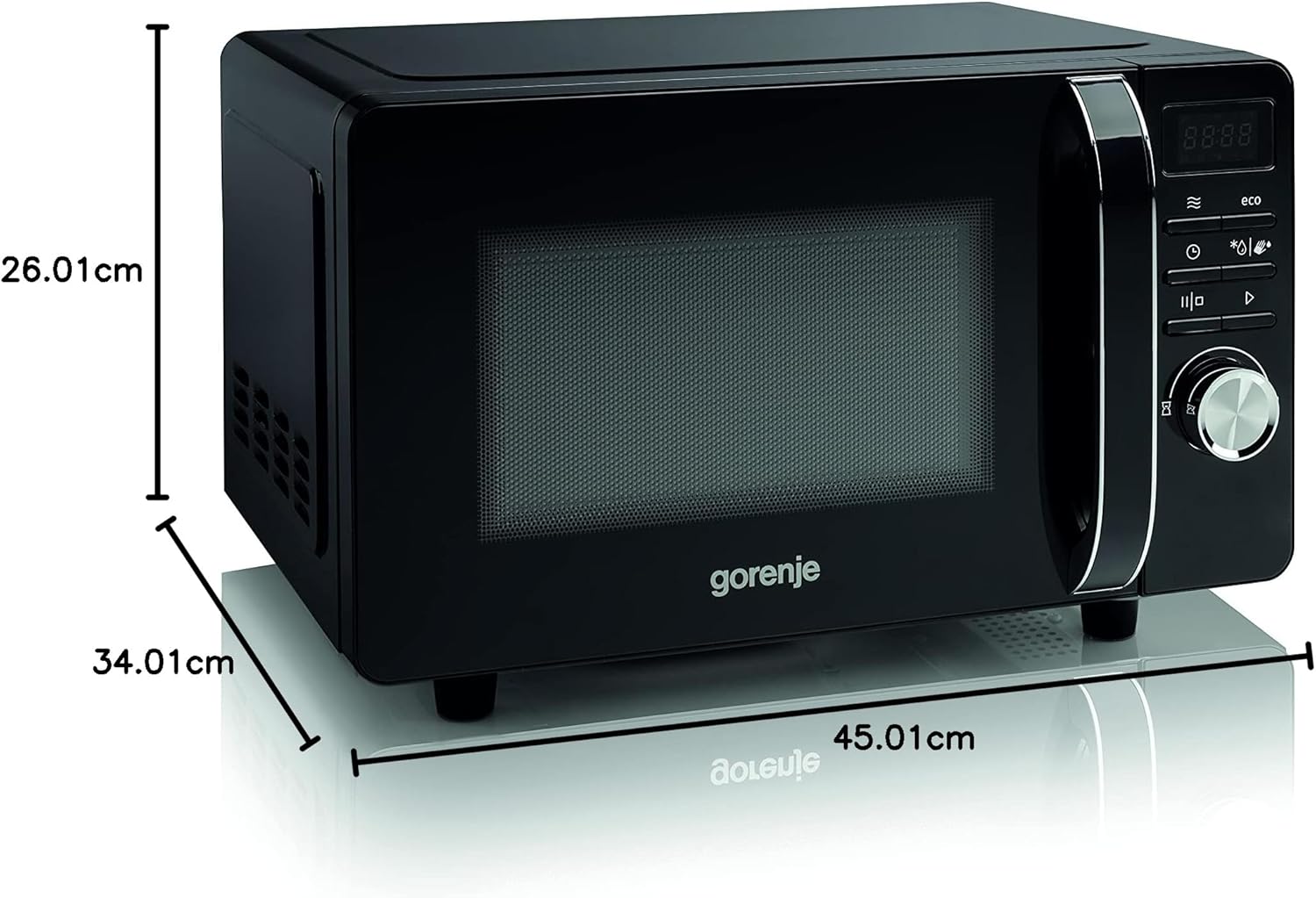 Gorenje MO 20 A3X Mikrowelle/ ChildLock/ AquaClean/ TouchControl/ SmartDisplay/Auftaufunktion/ 11 Automatikprogramme/ 5 Leistungsstufen/ 20l/ 800 W/ Edelstahl