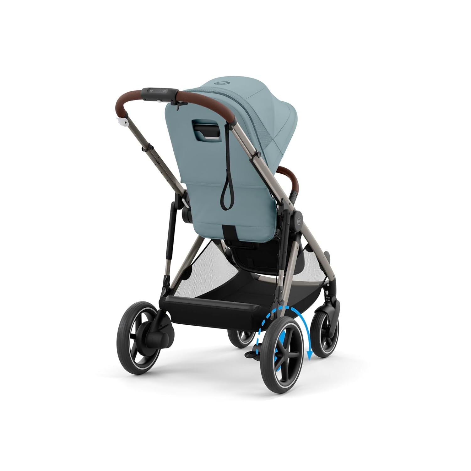 CYBEX Gold Kinderwagen e-GAZELLE S, Ab Geburt bis ca. 4 Jahre, Max. 22 kg (Single-Modus) / 2x 22 kg (Duo-Modus), All-in-1-System mit E-Antrieb und 20+ Konfigurationen, Moon Black