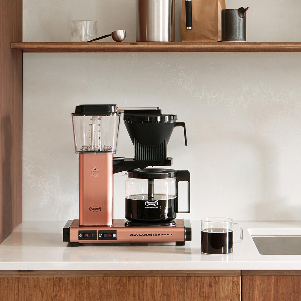 Moccamaster KBG Select, Kaffeemaschine, Retro Kaffeemaschine, Filterkaffee, Off-White, 1.25L