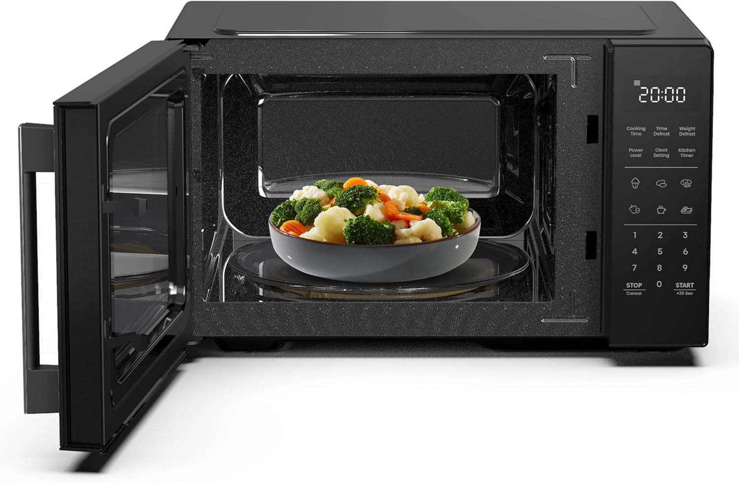 Hisense Elektronische Mikrowelle, Fassungsvermögen 23 l, Leistung 800 W, Grillleistung 1000 W, LED-Display mit Touch-Steuerung, Schwarz