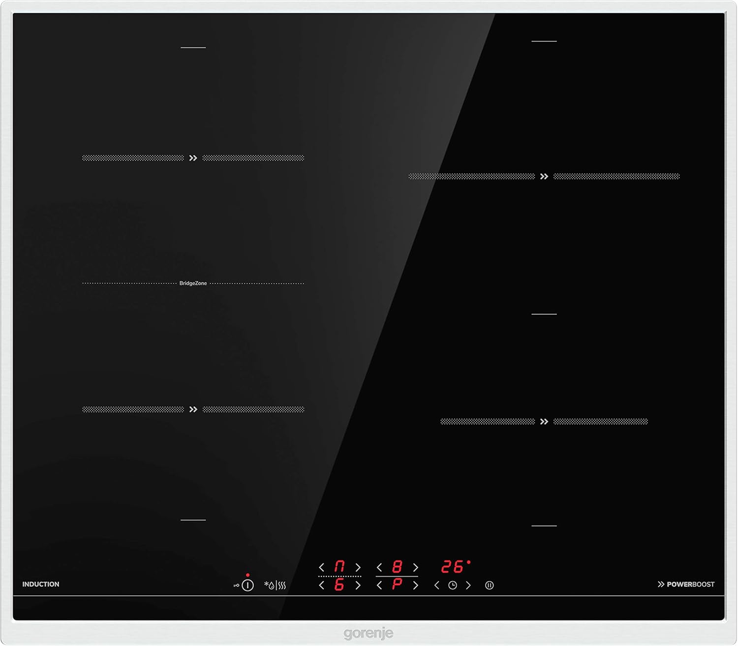 Gorenje 738971 Einbaubackofen-Set OptiBake Black Steam Pyro Set / 77L / Heißluft/Pyrolyse/ExtraSteam/GentleClose/AirFry/Pizzamode 300°C/PerfectGrill/Induktions-Kochfeld mit BridgeZone/schwarz