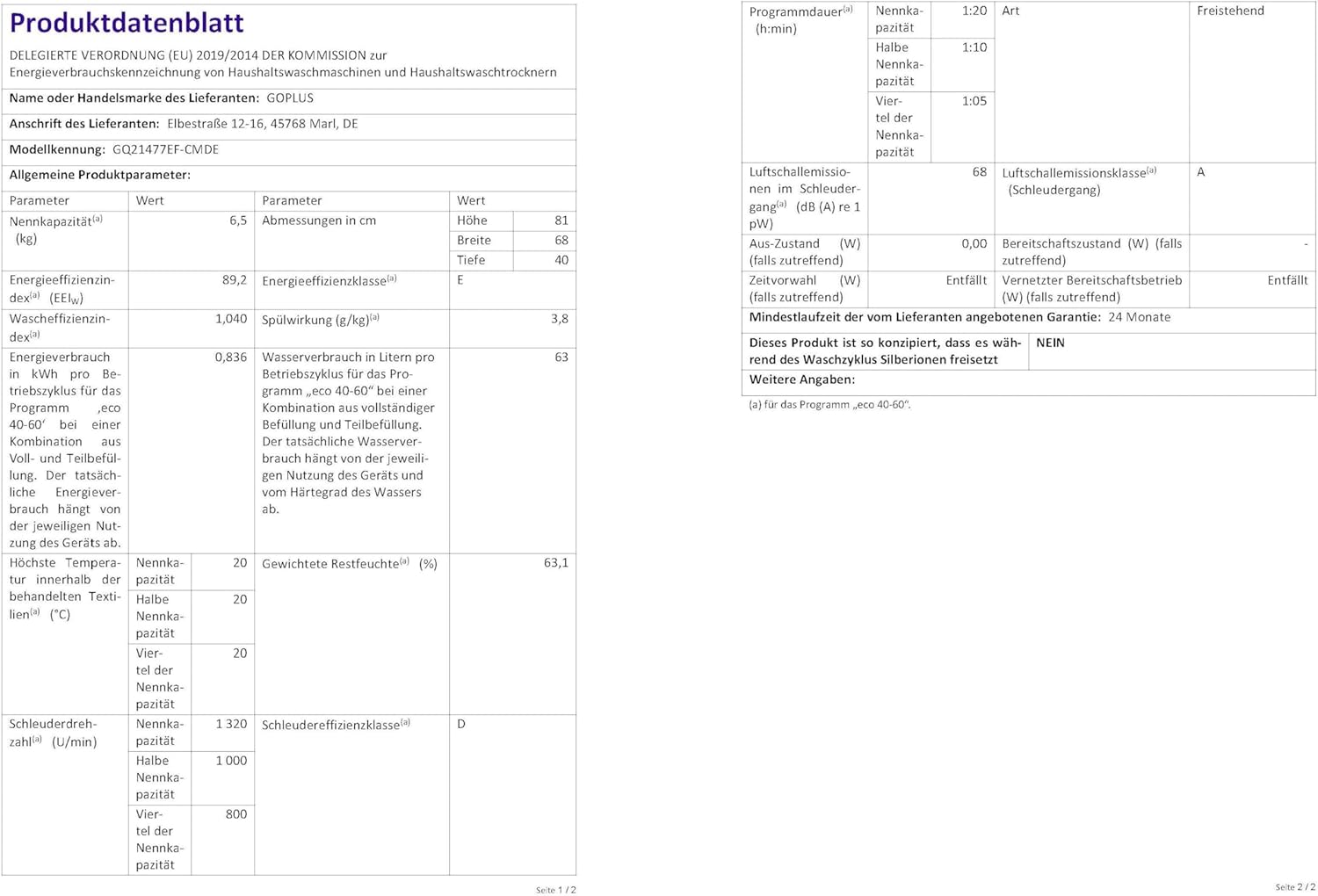 GOPLUS Toplader Waschmaschine 6,5KG, Waschmaschine mit 2 Kammern, Timer-Funktion, Waschautomat mit 2KG Schleuderkapazität, inkl. Ablaufpumpe, für kleine Wohnungen (Blau)