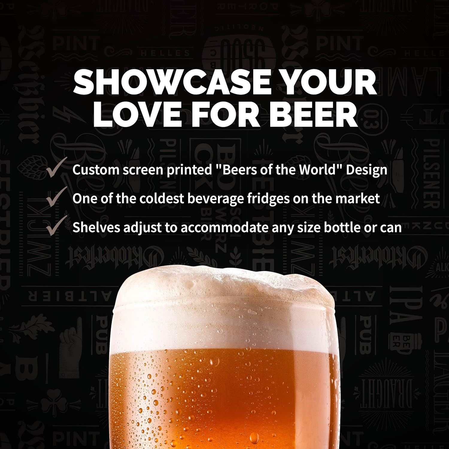 Getränkekühlschrank | Freistehender Kühlschrank für 126 Dosen mit Glastür mit Scharnier rechts | Mini-Getränkekühlschrank, perfekt für Bier, Wein, Limonade und kühlere Getränke