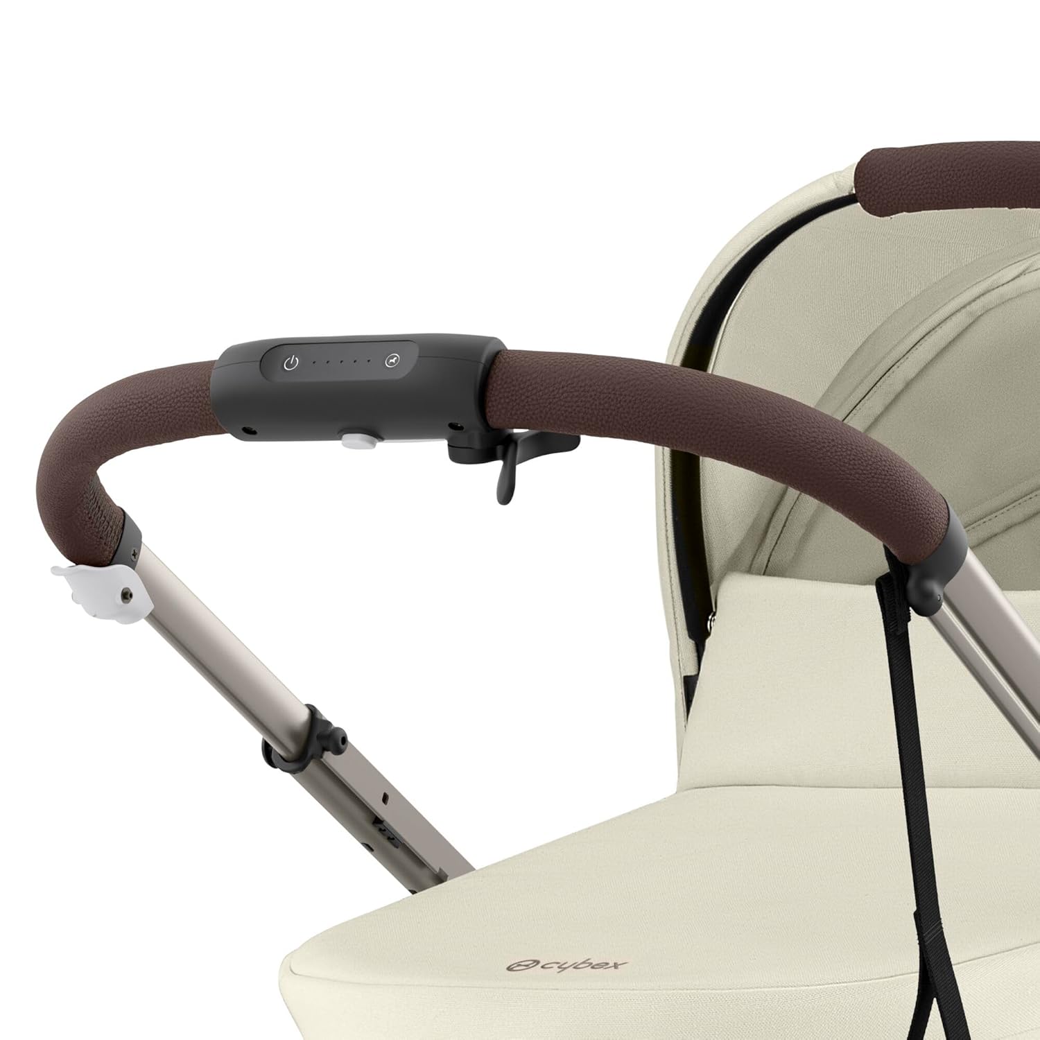 CYBEX Gold Kinderwagen e-GAZELLE S, Ab Geburt bis ca. 4 Jahre, Max. 22 kg (Single-Modus) / 2x 22 kg (Duo-Modus), All-in-1-System mit E-Antrieb und 20+ Konfigurationen, Moon Black