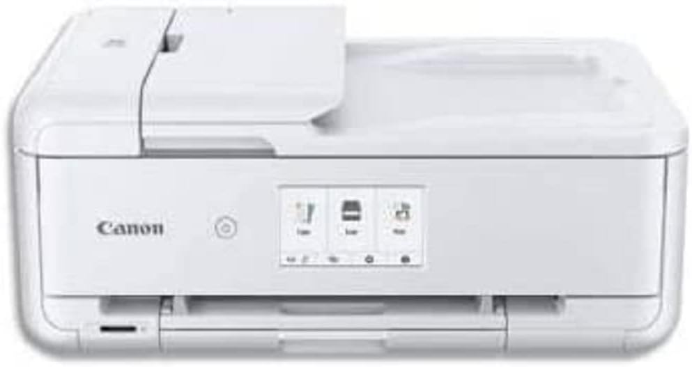 Canon PIXMA TS9550 Drucker Farbtintenstrahl Multifunktionsgerät DIN A4 A3 (Drucker A3, Scanner, Kopierer, 5 separate Tinten, WLAN, LAN, Print App, 2 Papierzuführungen, Duplexdruck) schwarz