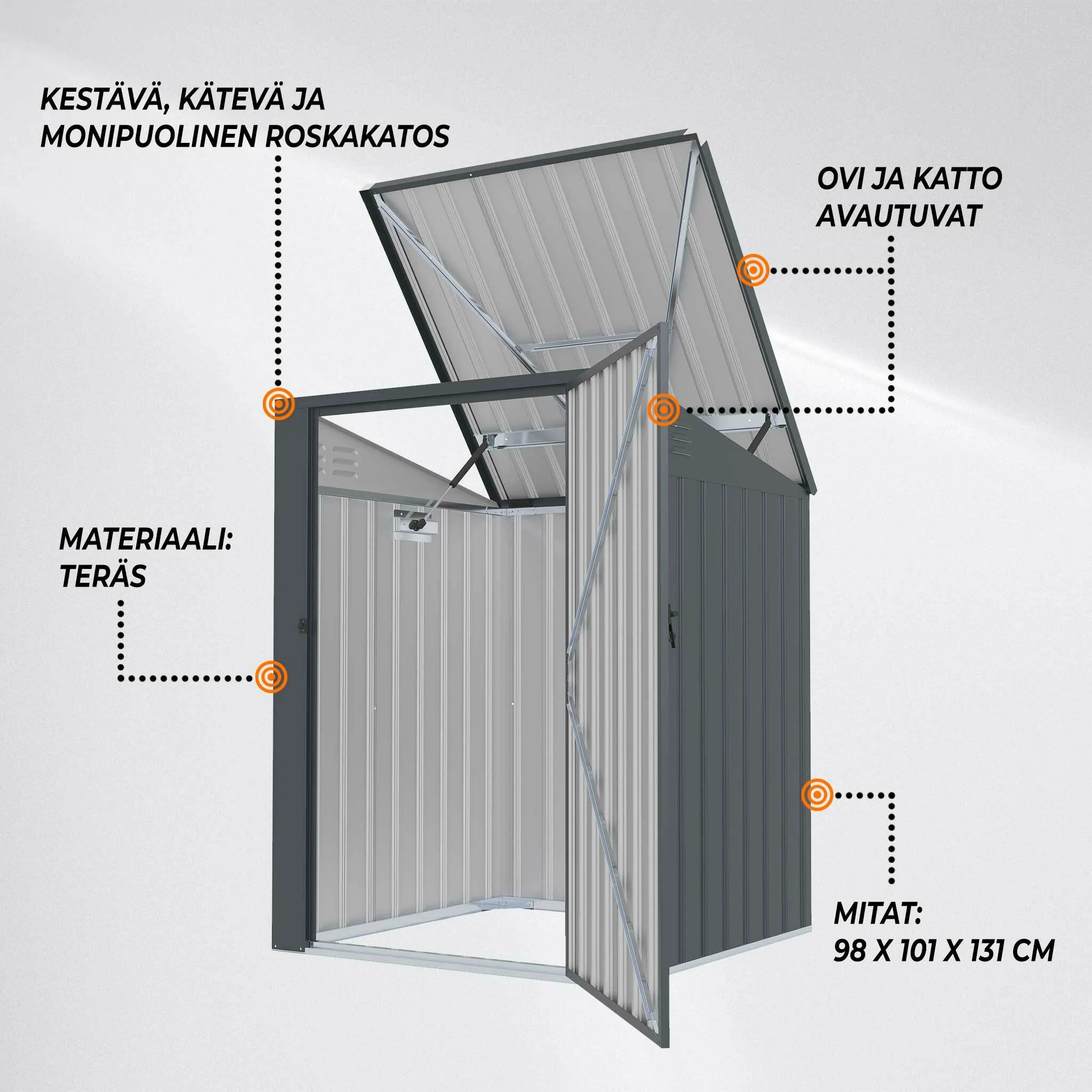 Fornorth Müllschuppen 98x101x131cm, dunkelgrau