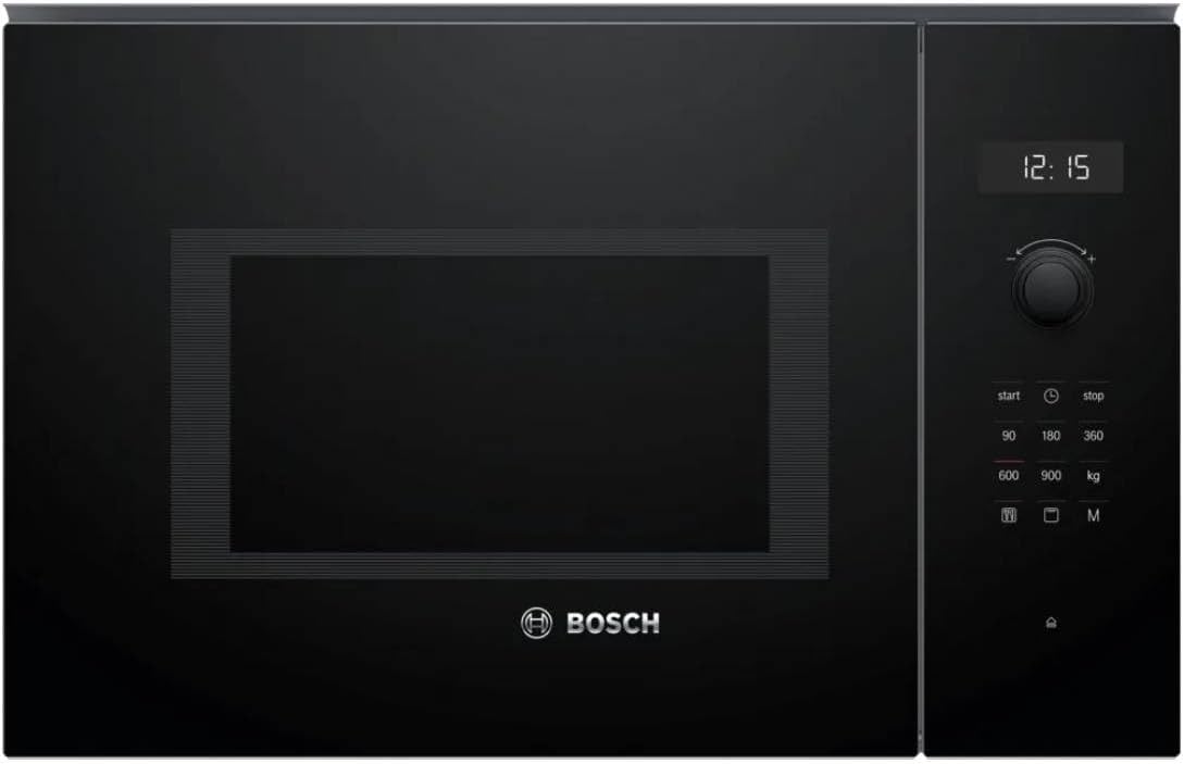 Bosch BEL554MB0 Serie 6 Einbau-Mikrowelle, 38 x 59 cm, 900 W, Drehteller 31,5cm, Türanschlag Links, AutoPilot 8 8 Automatikprogramme, Reinigungsunterstützung, LED-Touchdisplay